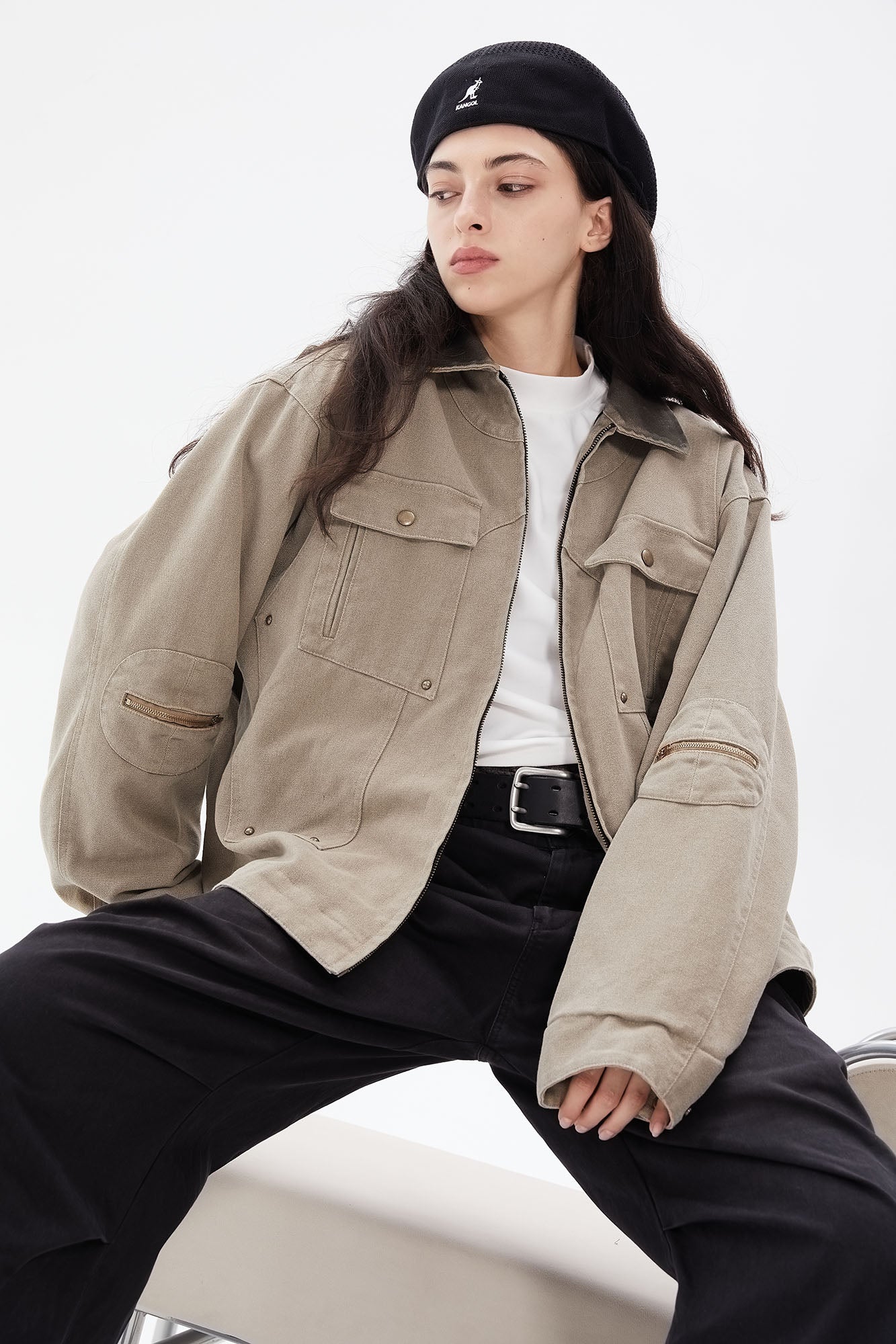ERROR CODE ROBOT Contrast Collar Workwear Jacket, premium urban and streetwear designers apparel on PROJECTISR.com, ERROR CODE ROBOT