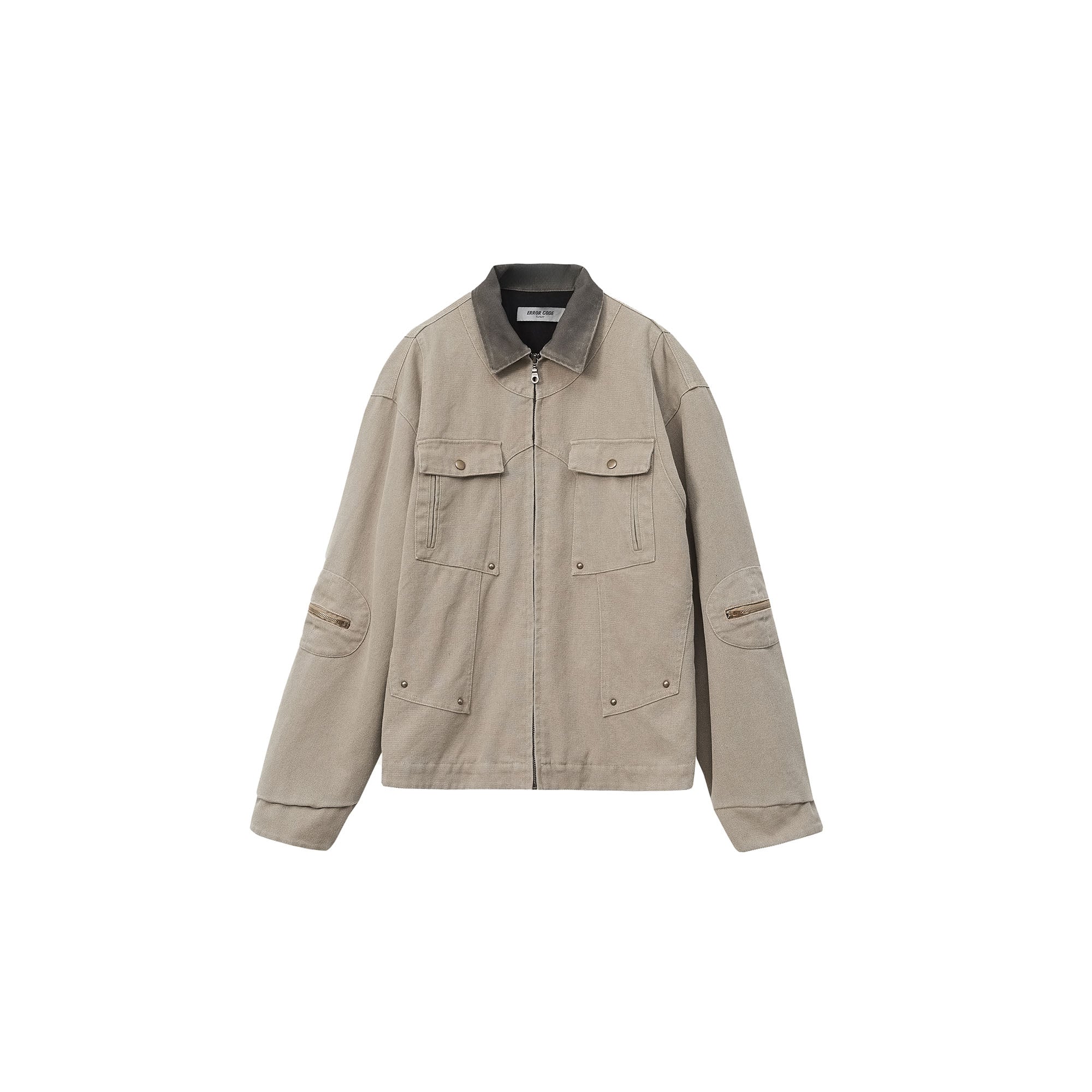 ERROR CODE ROBOT Contrast Collar Workwear Jacket, premium urban and streetwear designers apparel on PROJECTISR.com, ERROR CODE ROBOT