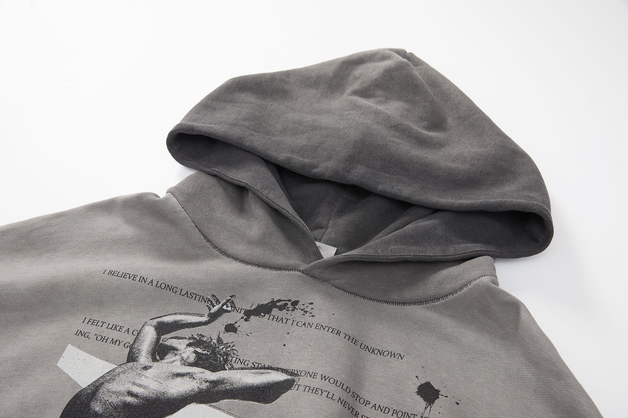 ERROR CODE ROBOT Graphic Faded Oversized Hoodie, premium urban and streetwear designers apparel on PROJECTISR.com, ERROR CODE ROBOT