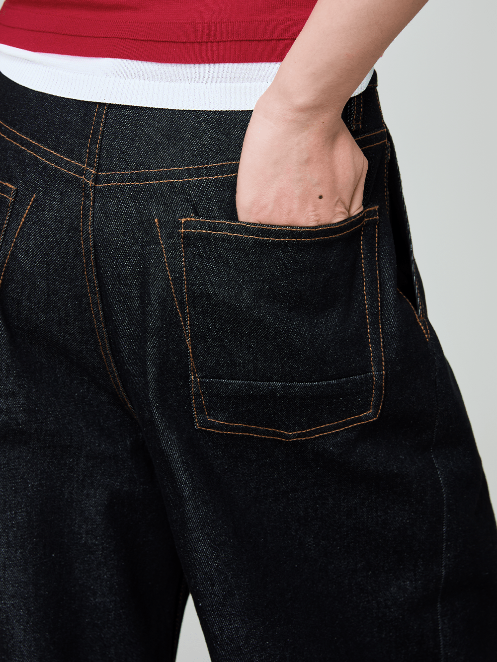 OPICLOTH Retro Washed Pleated Wide-Leg Jeans, premium urban and streetwear designers apparel on PROJECTISR.com, OPICLOTH