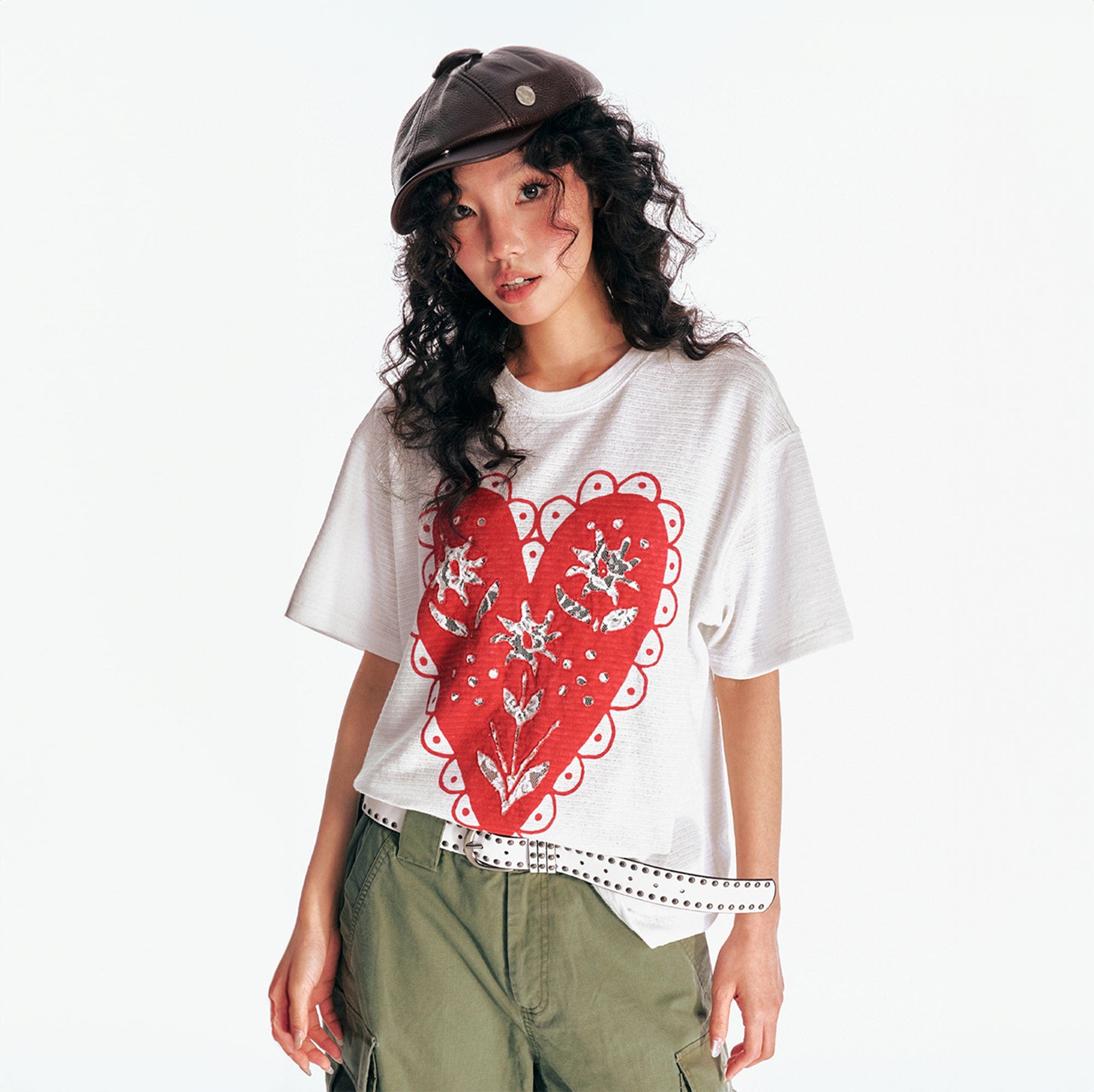 1997 POSTOFFICE The Heart Lace Bloom T-Shirt, premium urban and streetwear designers apparel on PROJECTISR.com, 1997 POSTOFFICE