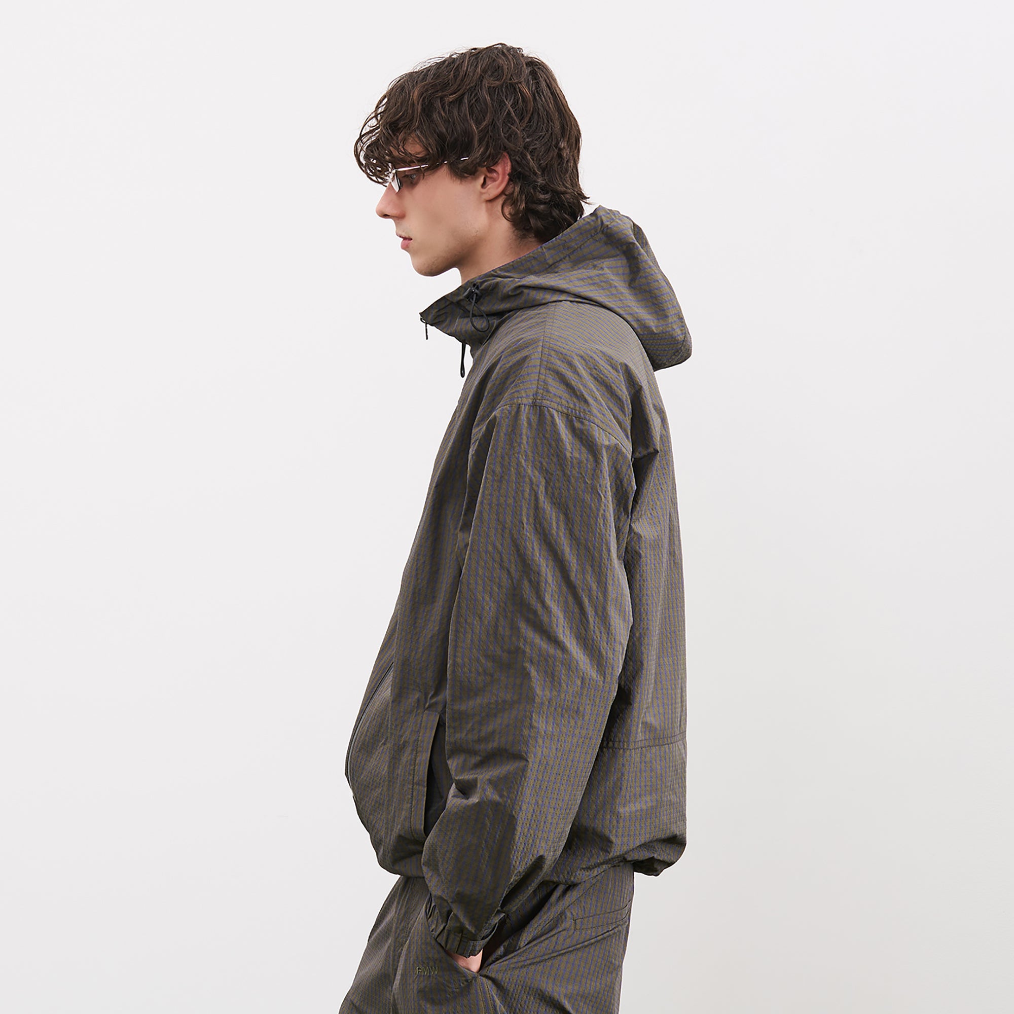 PMW Water-Resistant Plaid Drawstring Hooded Jacket, premium urban and streetwear designers apparel on PROJECTISR.com, PMW