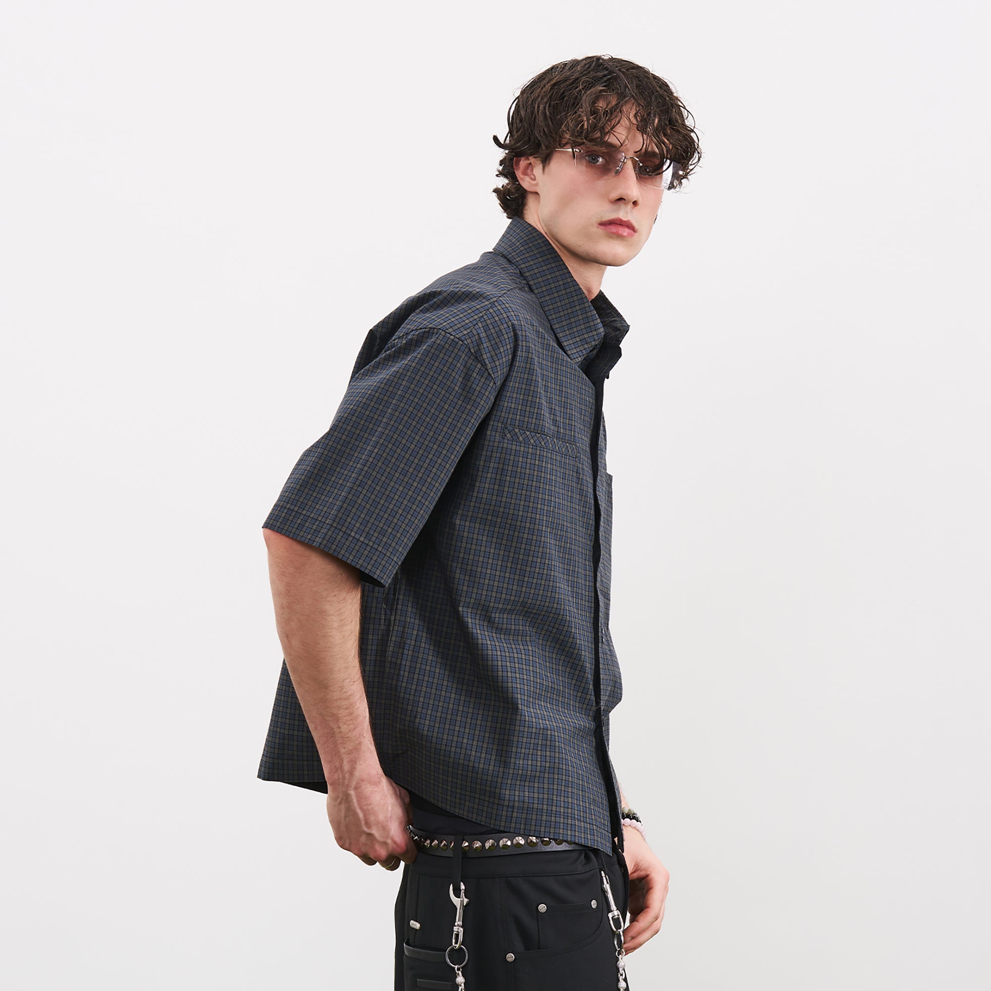 PMW Retro Plaid Short-Sleeve Shirt, premium urban and streetwear designers apparel on PROJECTISR.com, PMW