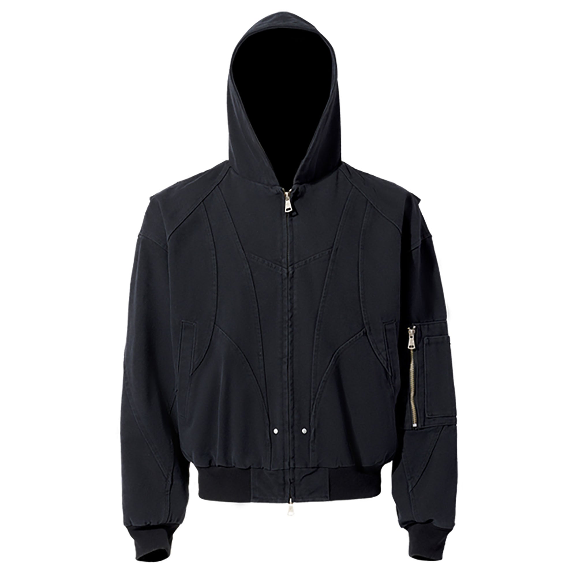 CATSSTAC Deconstructed Paneled Washed Hooded Jacket, premium urban and streetwear designers apparel on PROJECTISR.com, CATSSTAC