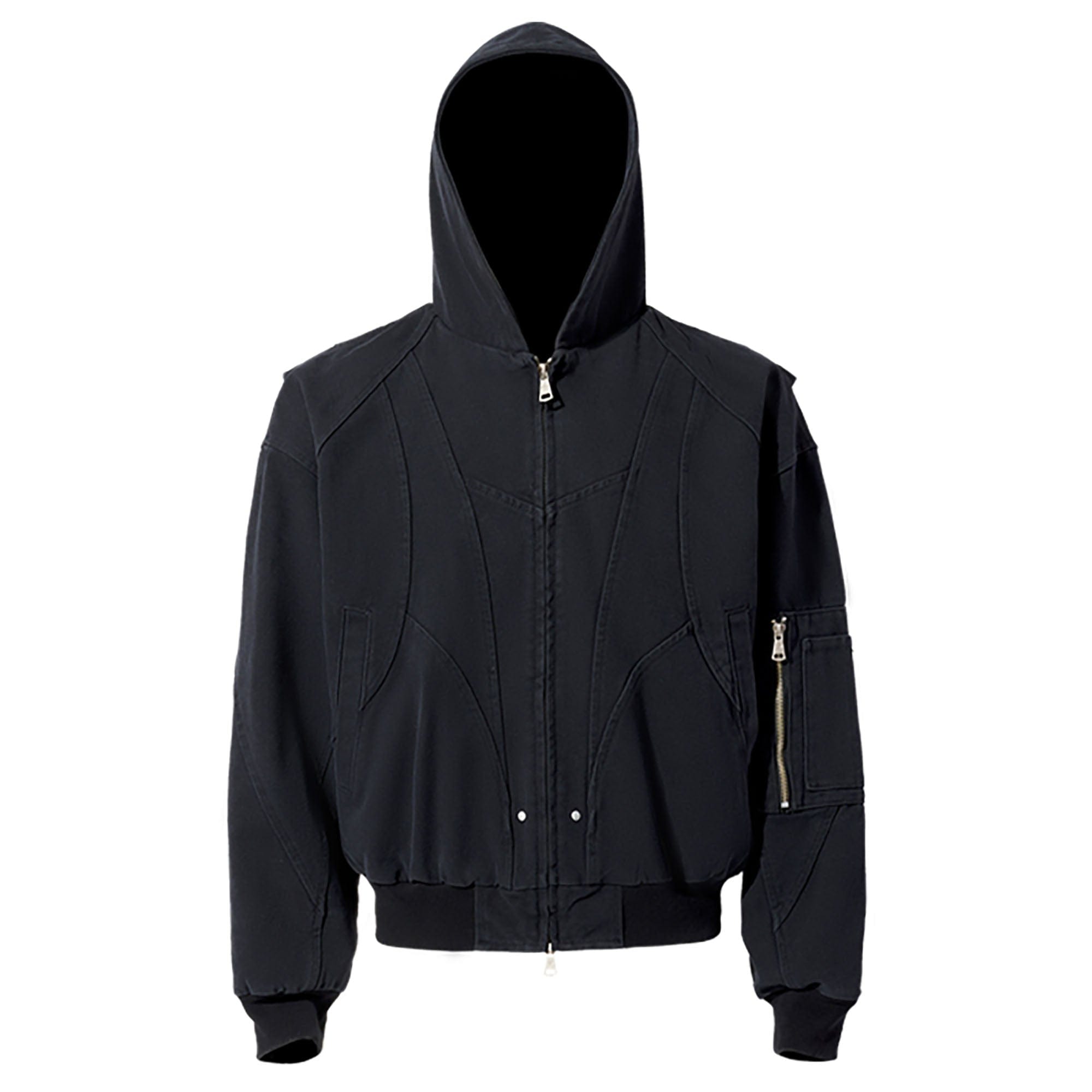 CATSSTAC Deconstructed Paneled Washed Hooded Jacket, premium urban and streetwear designers apparel on PROJECTISR.com, CATSSTAC