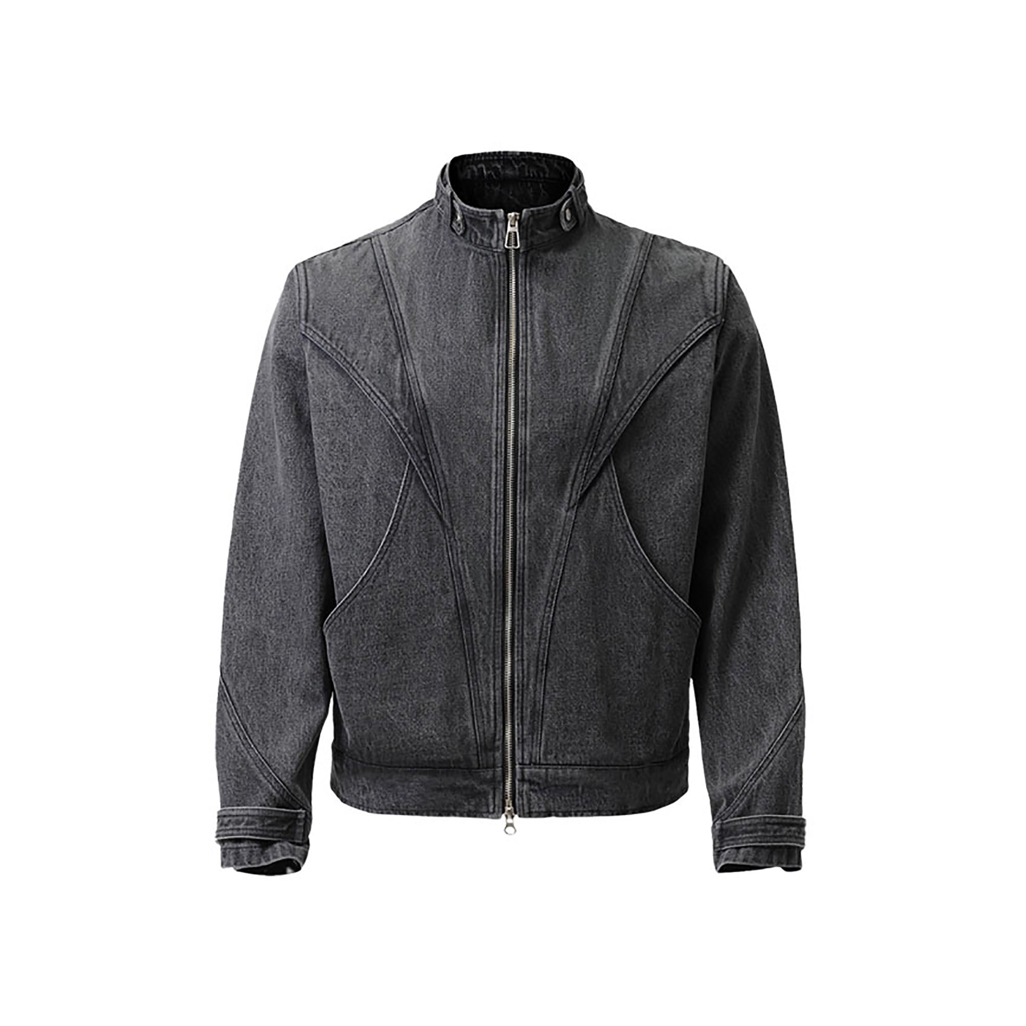 CATSSTAC Turtle-Neck Washed Denim Jacket, premium urban and streetwear designers apparel on PROJECTISR.com, CATSSTAC