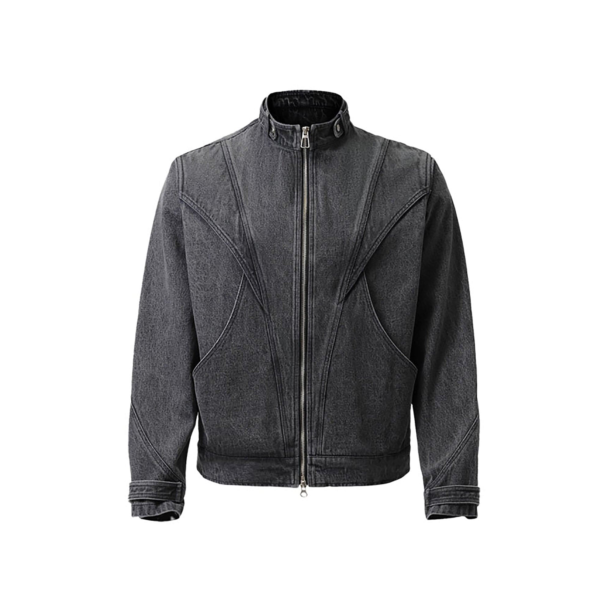 CATSSTAC Turtle-Neck Washed Denim Jacket, premium urban and streetwear designers apparel on PROJECTISR.com, CATSSTAC