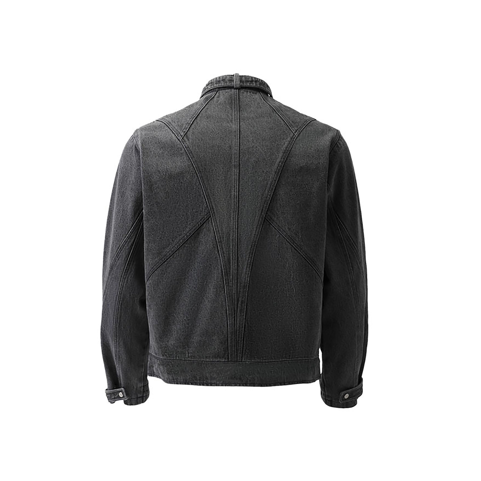 CATSSTAC Turtle-Neck Washed Denim Jacket, premium urban and streetwear designers apparel on PROJECTISR.com, CATSSTAC
