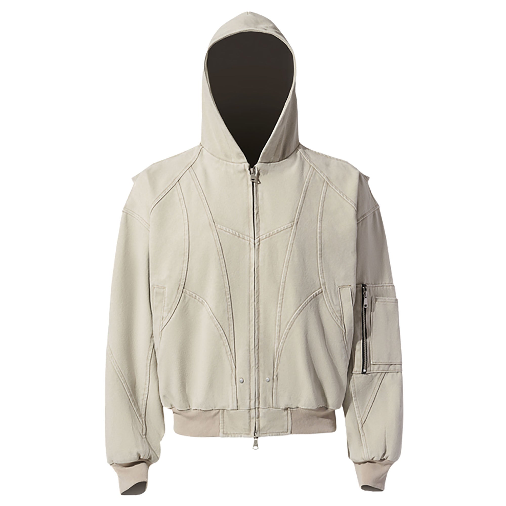 CATSSTAC Deconstructed Paneled Washed Hooded Jacket, premium urban and streetwear designers apparel on PROJECTISR.com, CATSSTAC