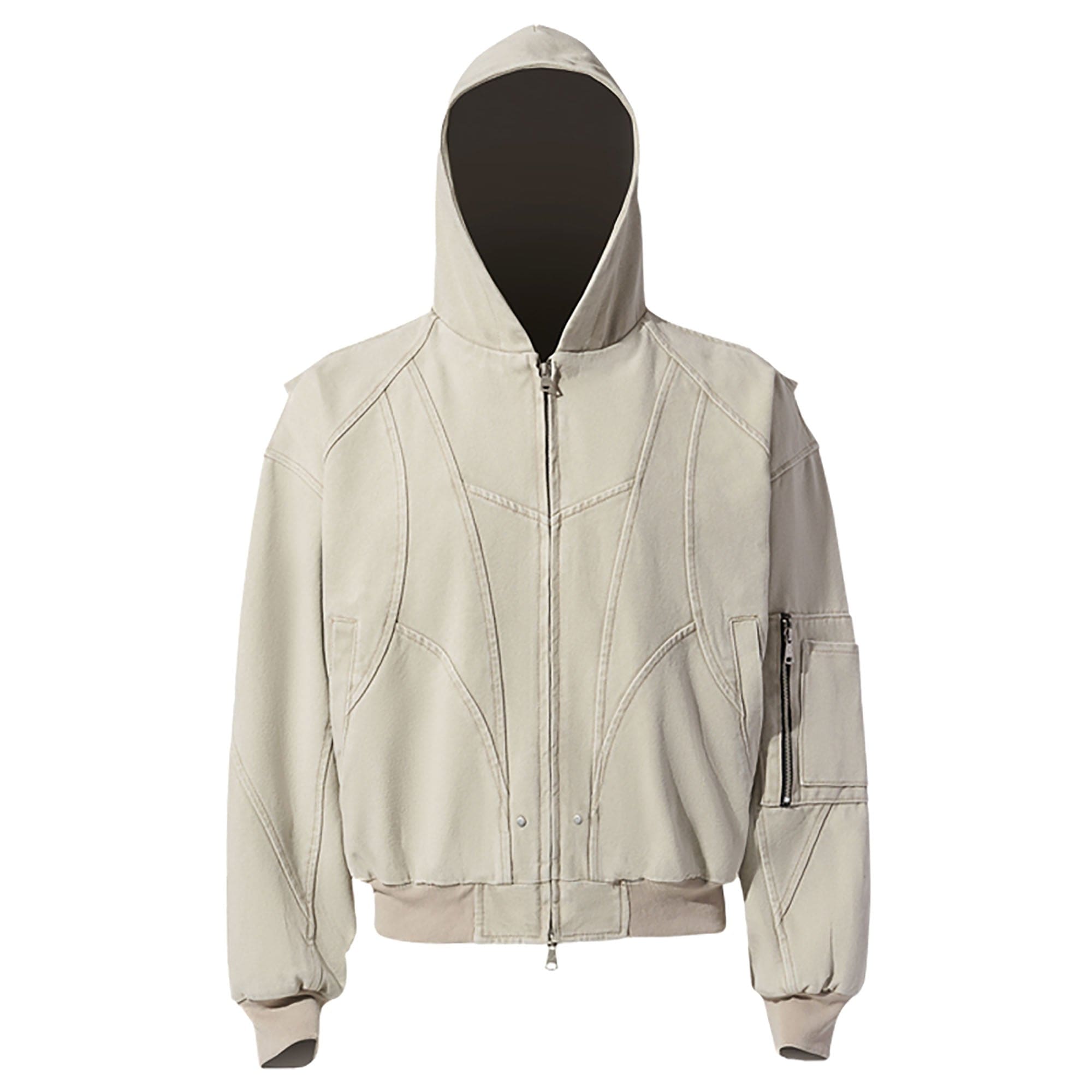 CATSSTAC Deconstructed Paneled Washed Hooded Jacket, premium urban and streetwear designers apparel on PROJECTISR.com, CATSSTAC