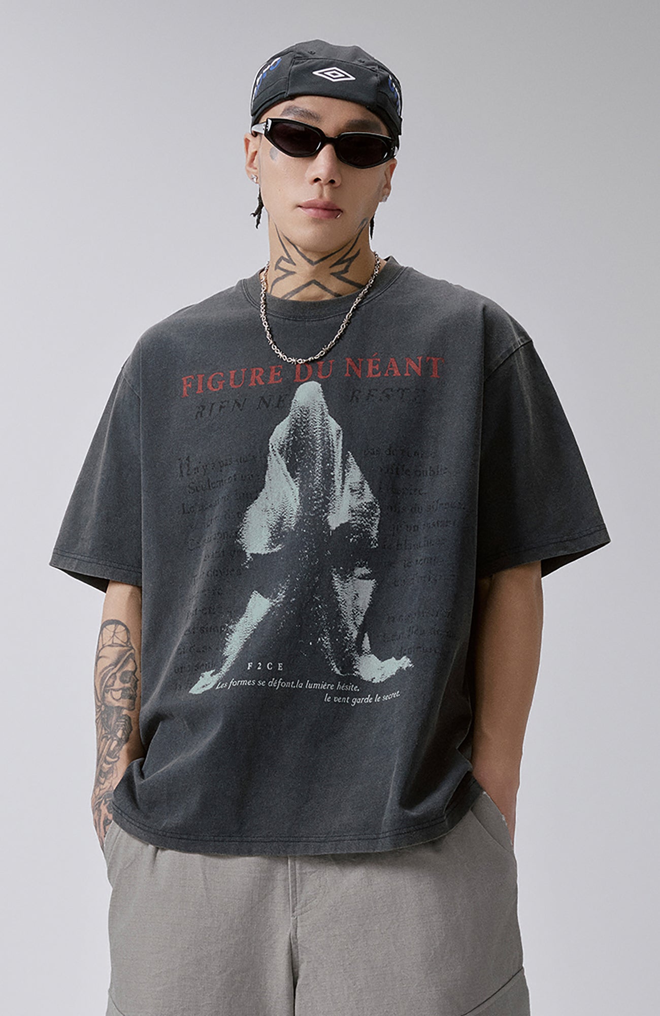 F2CE Washed Void Figure Graphic Tee, premium urban and streetwear designers apparel on PROJECTISR.com, F2CE