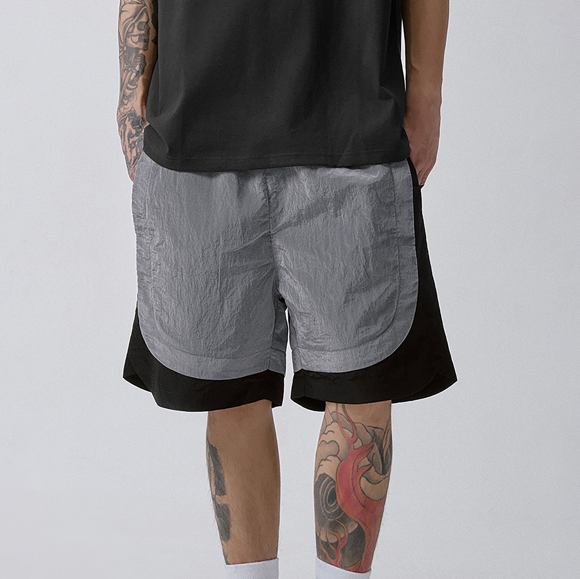 F2CE Metallic Nylon Panel Shorts, premium urban and streetwear designers apparel on PROJECTISR.com, F2CE