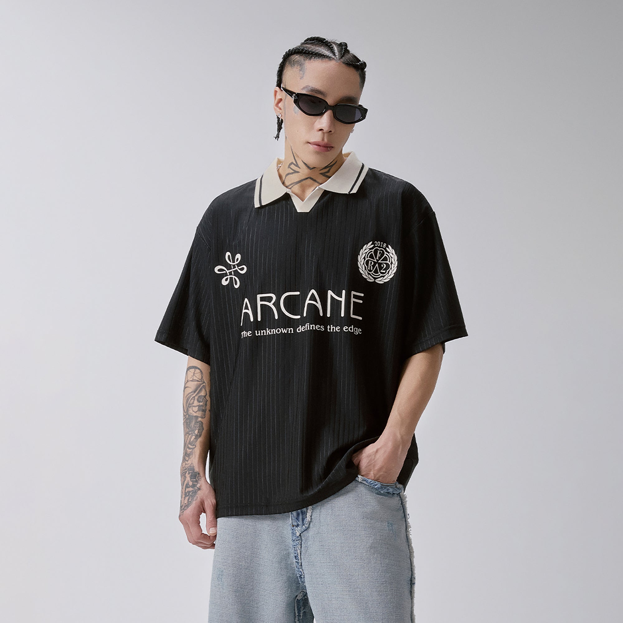 F2CE Retro Sport Contrast Polo Jersey, premium urban and streetwear designers apparel on PROJECTISR.com, F2CE