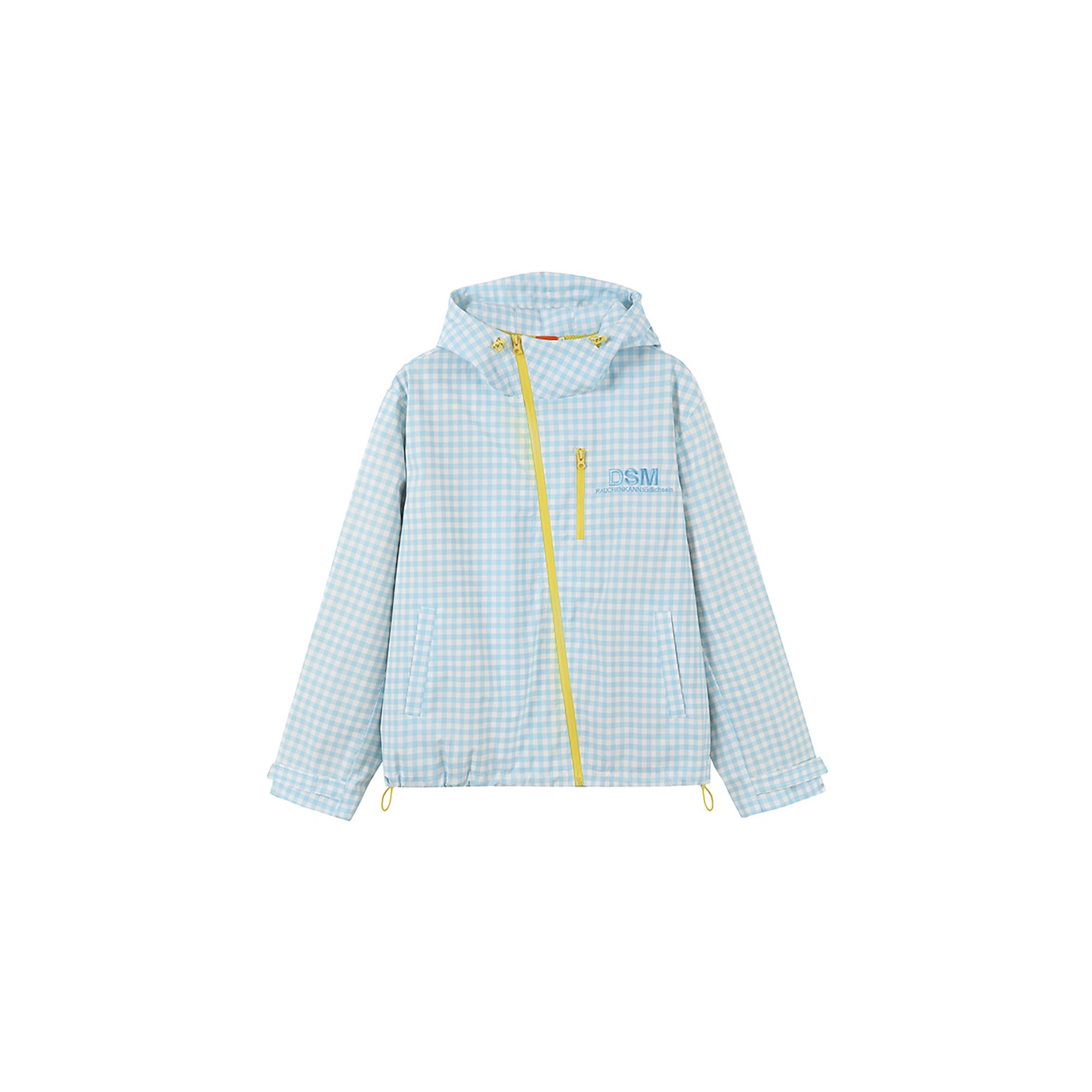 DONSMOKE Diagonal-Zip Check Teflon Windbreaker, premium urban and streetwear designers apparel on PROJECTISR.com, DONSMOKE