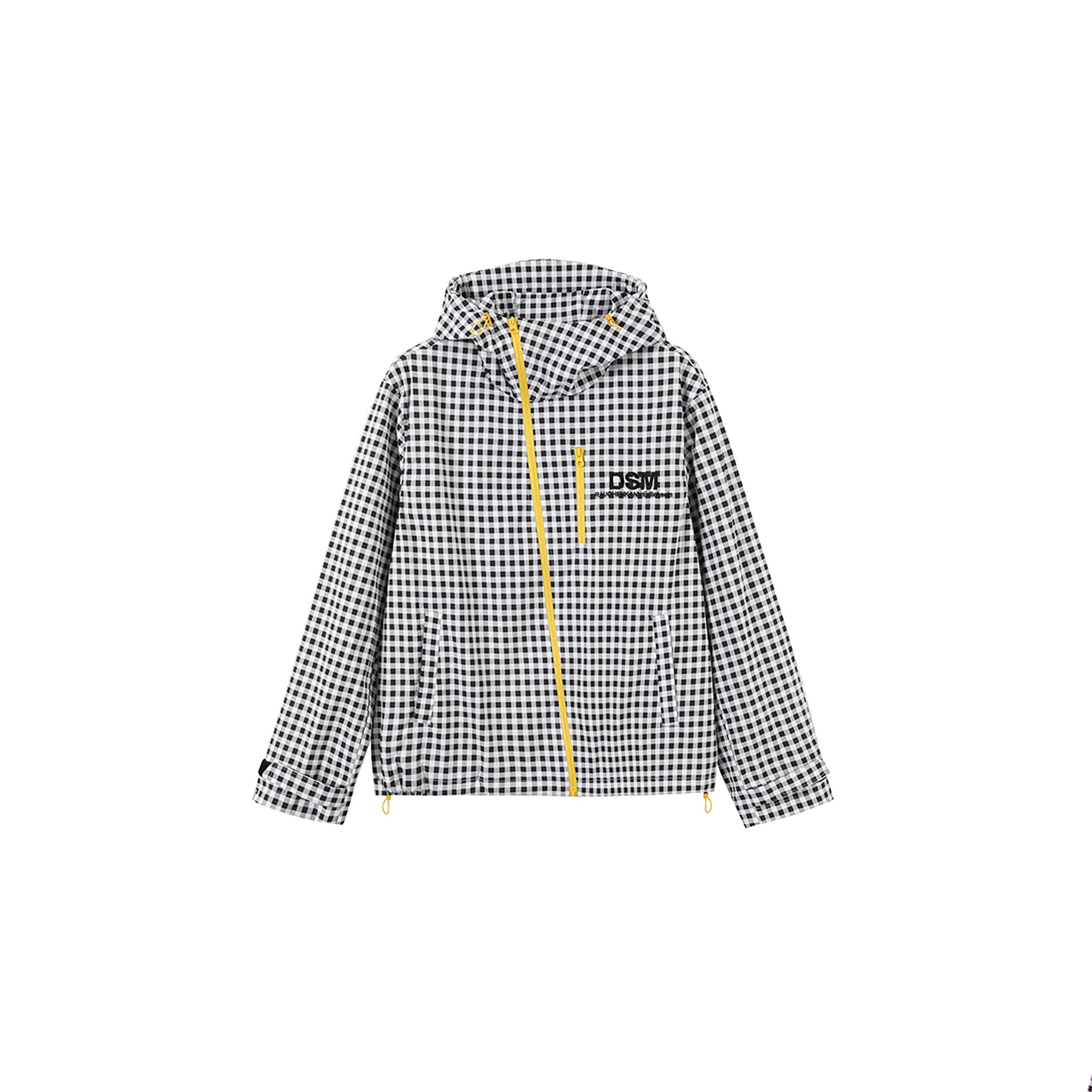 DONSMOKE Diagonal-Zip Check Teflon Windbreaker, premium urban and streetwear designers apparel on PROJECTISR.com, DONSMOKE