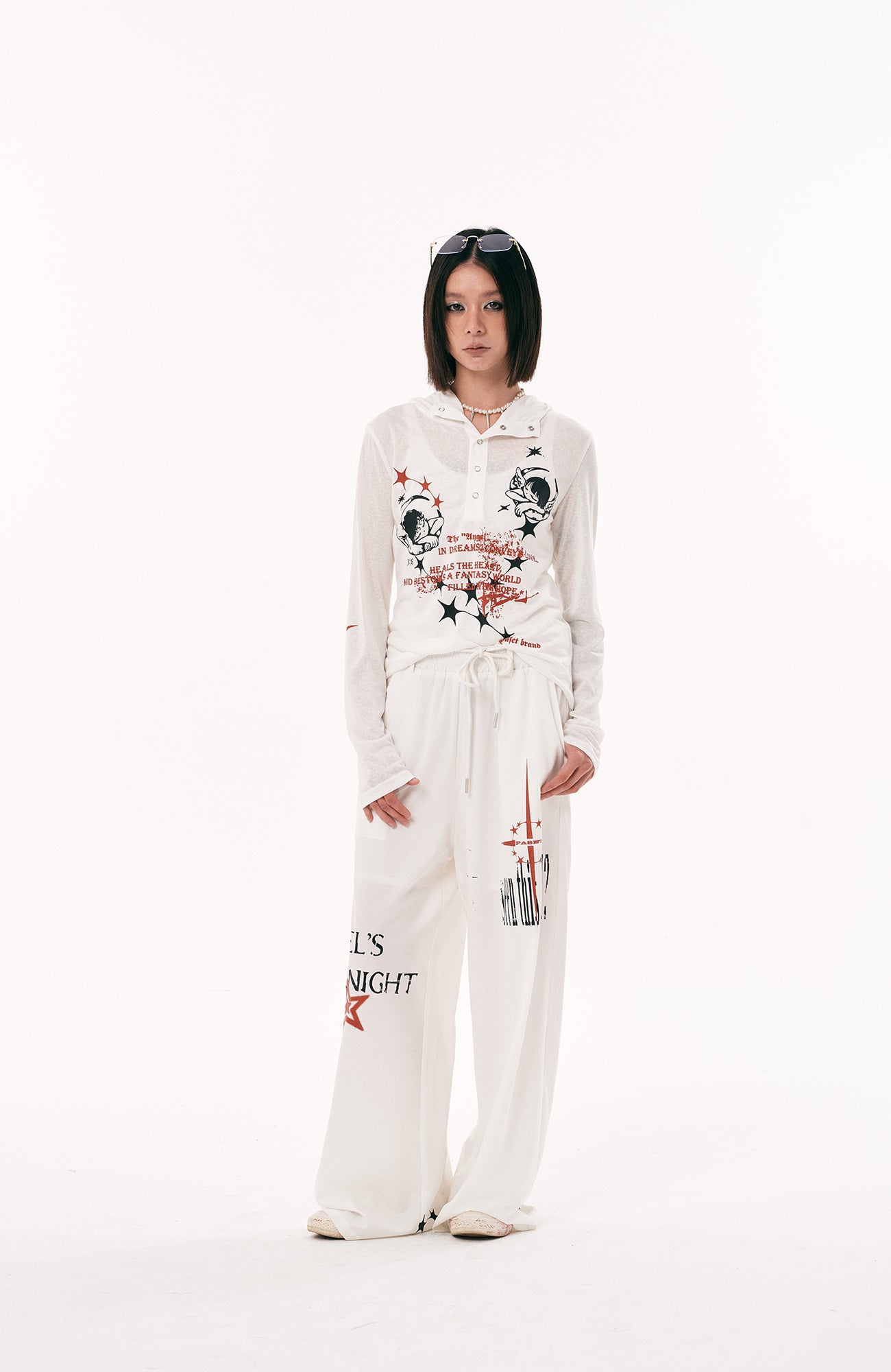 PASET Star Graphic Wide-Leg Pants