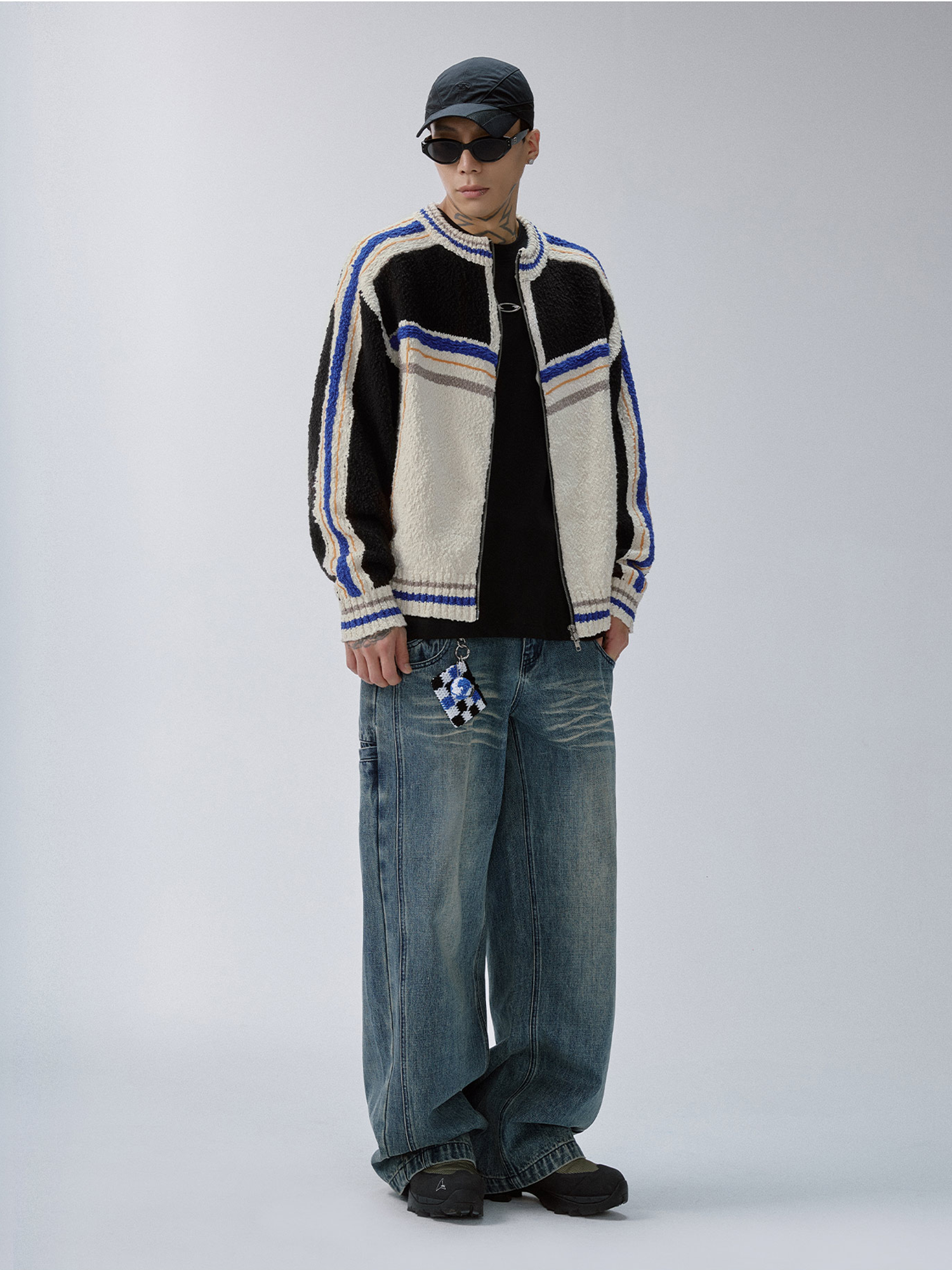 F2CE Contrast Panel Boxy Cardigan