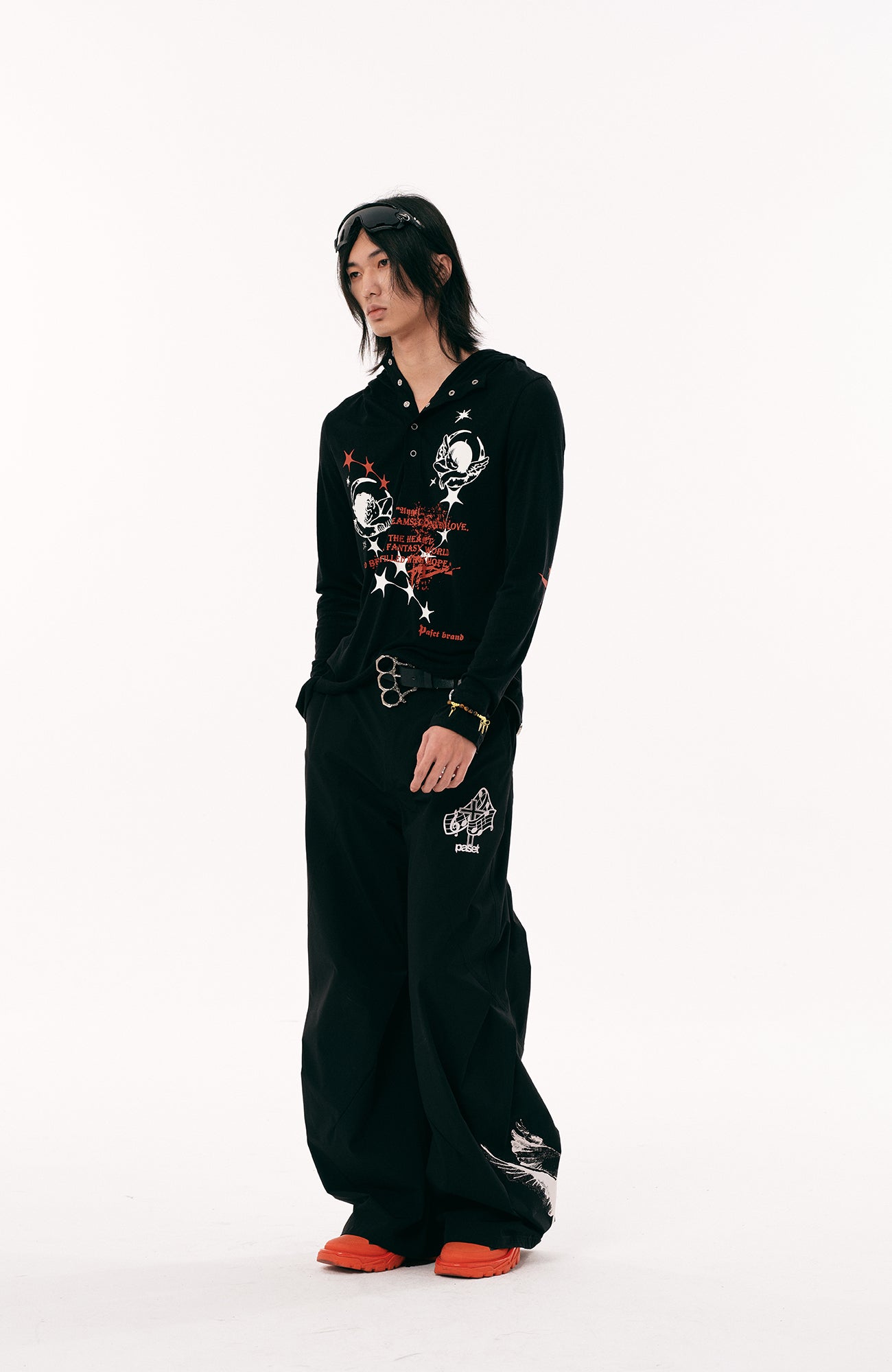 PASET Gothic Graphic Curved-Leg Pants