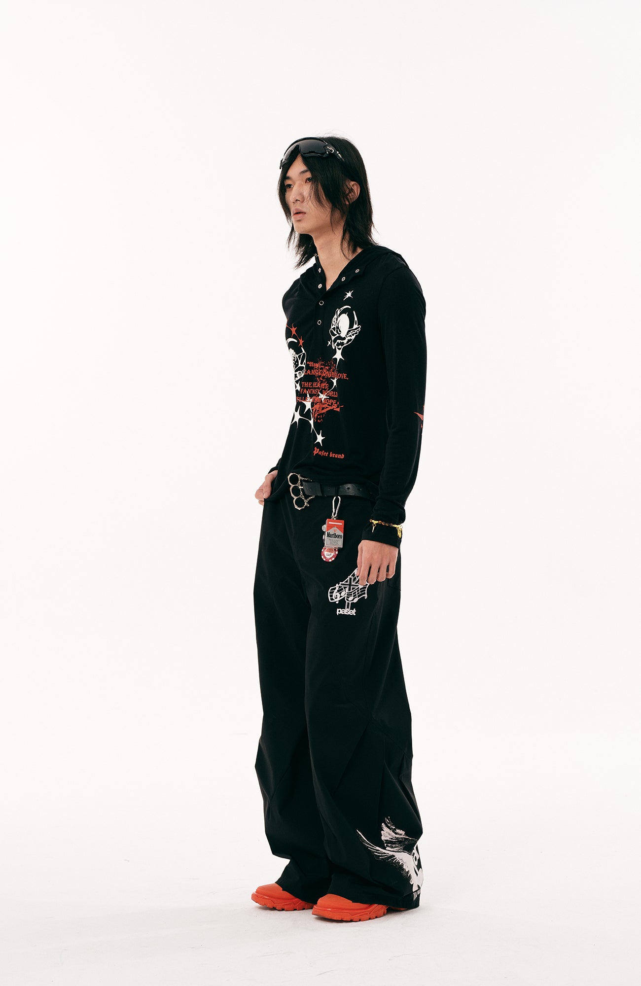 PASET Gothic Graphic Curved-Leg Pants