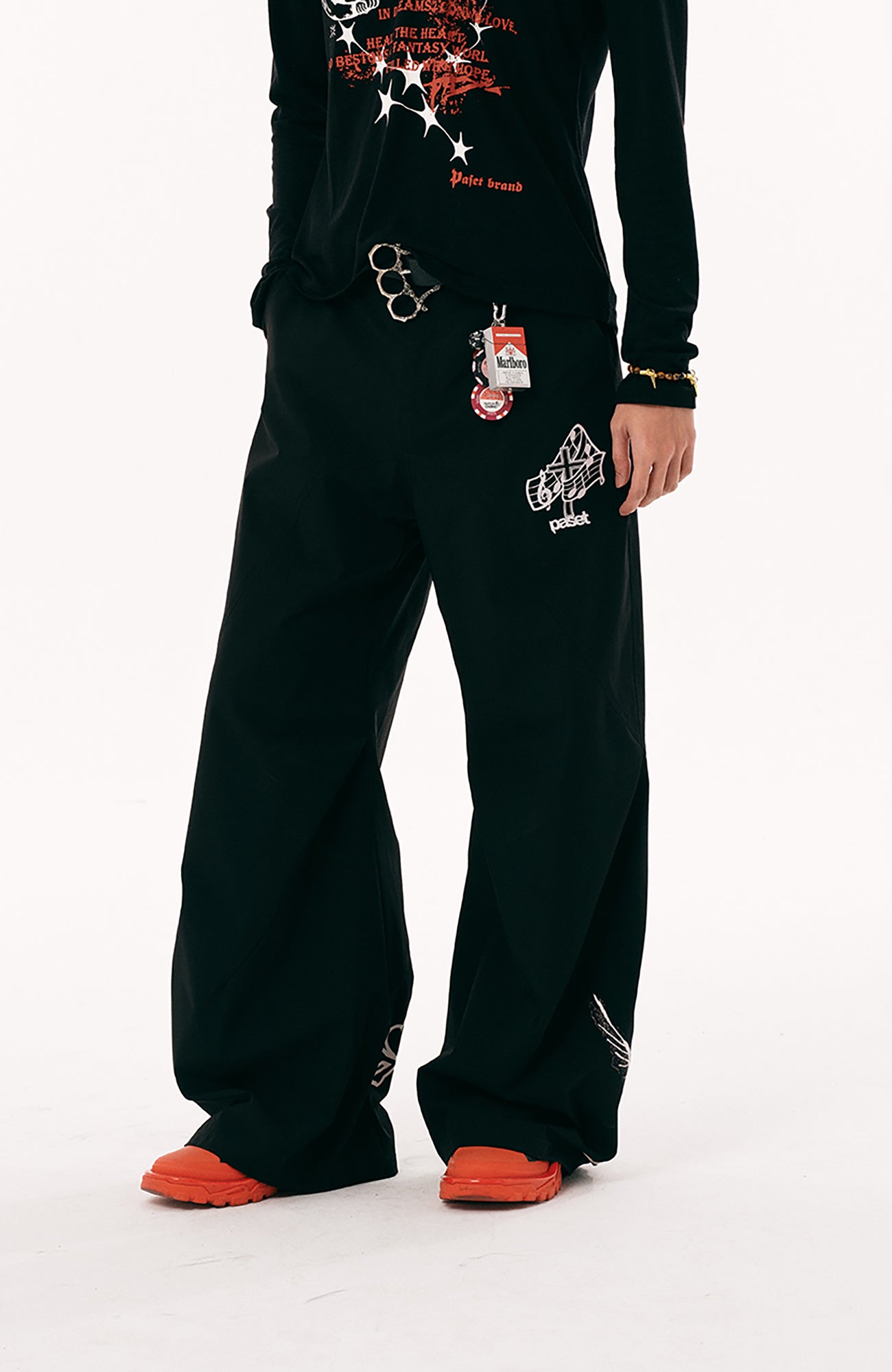 PASET Gothic Graphic Curved-Leg Pants