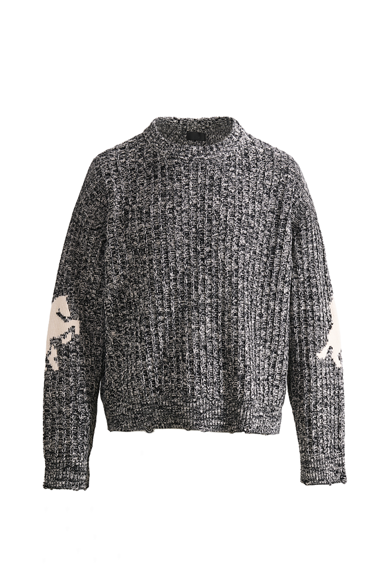PMW Horse Elbow Patched Cable-Knit Sweater, premium urban and streetwear designers apparel on PROJECTISR.com, PMW