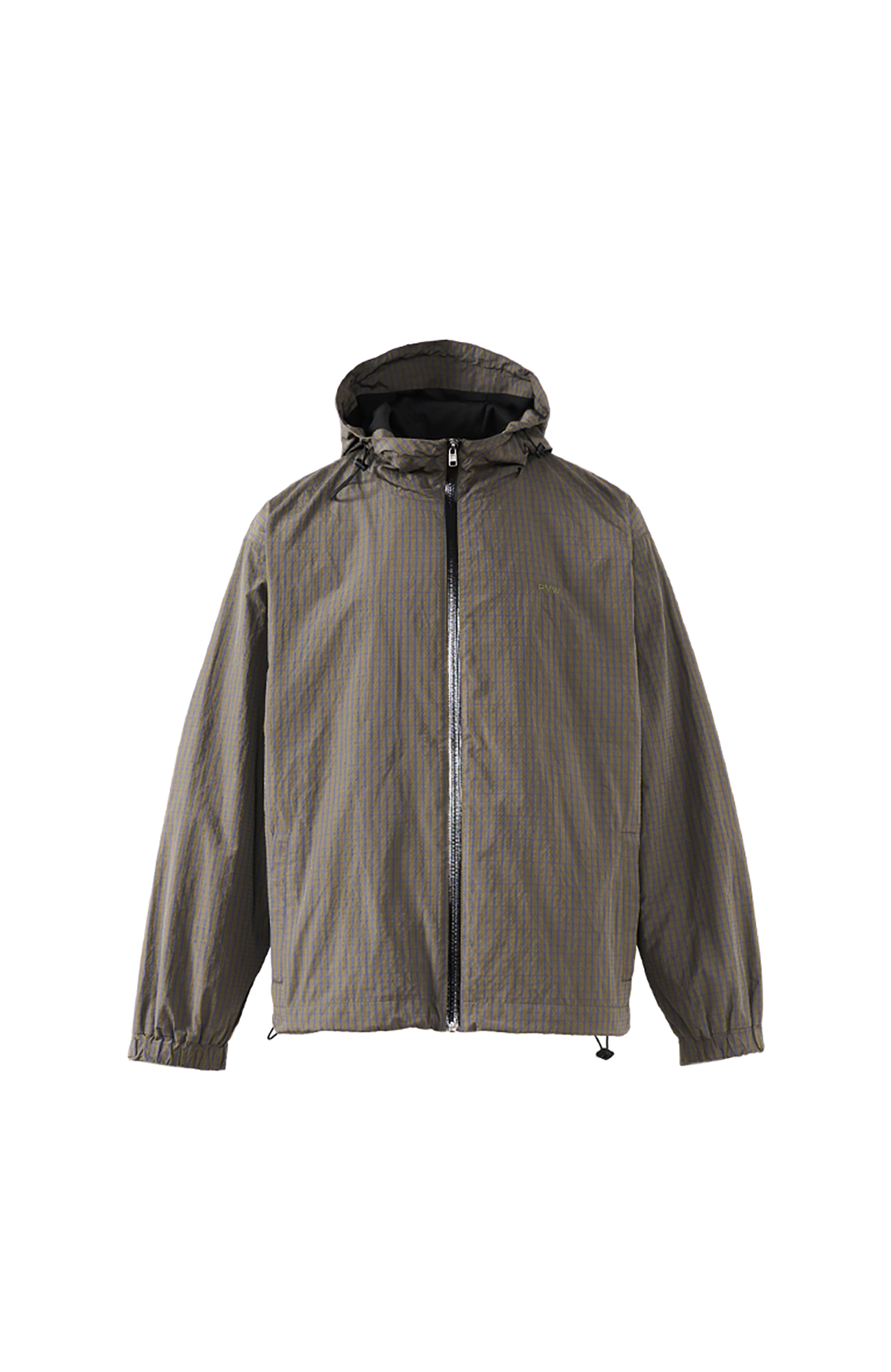 PMW Water-Resistant Plaid Drawstring Hooded Jacket, premium urban and streetwear designers apparel on PROJECTISR.com, PMW