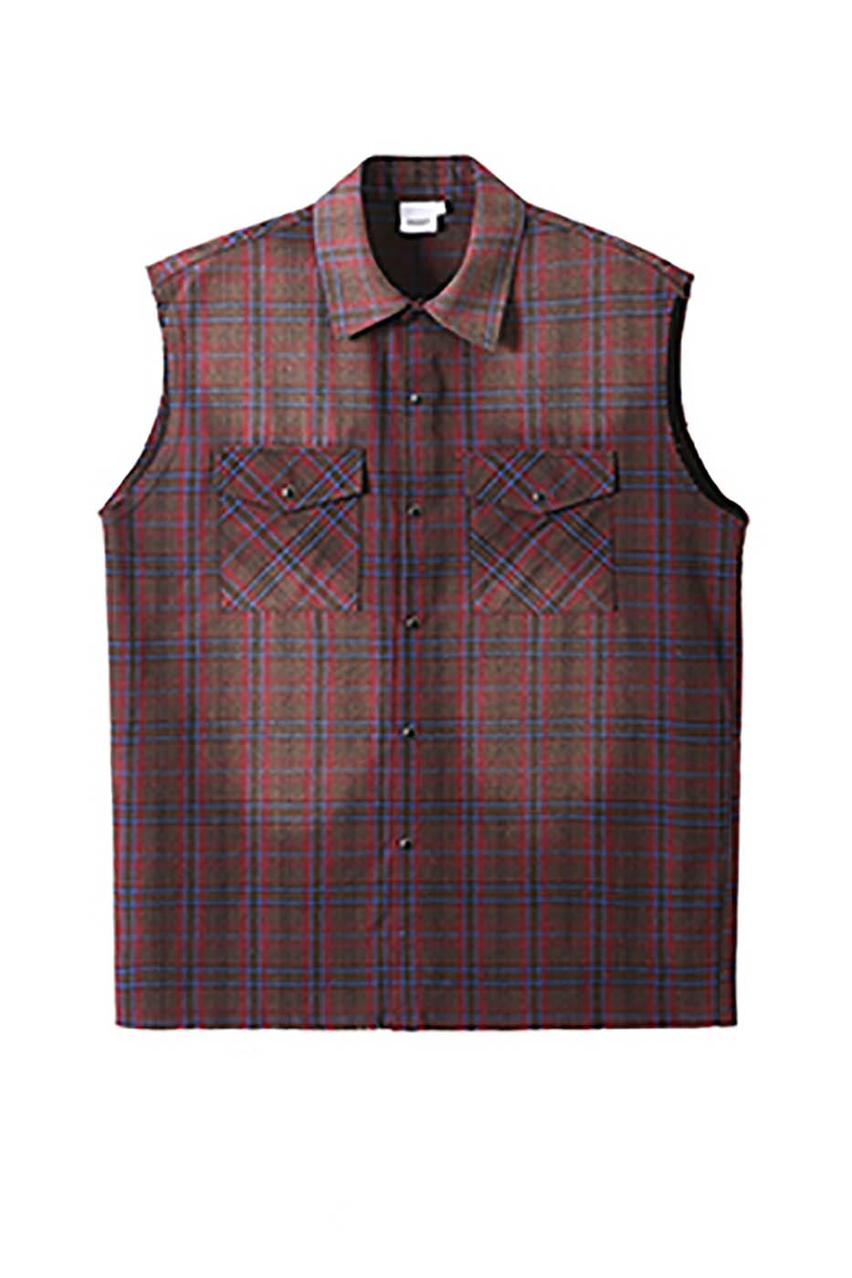 KREATE Distressed Plaid Vest, premium urban and streetwear designers apparel on PROJECTISR.com, KREATE