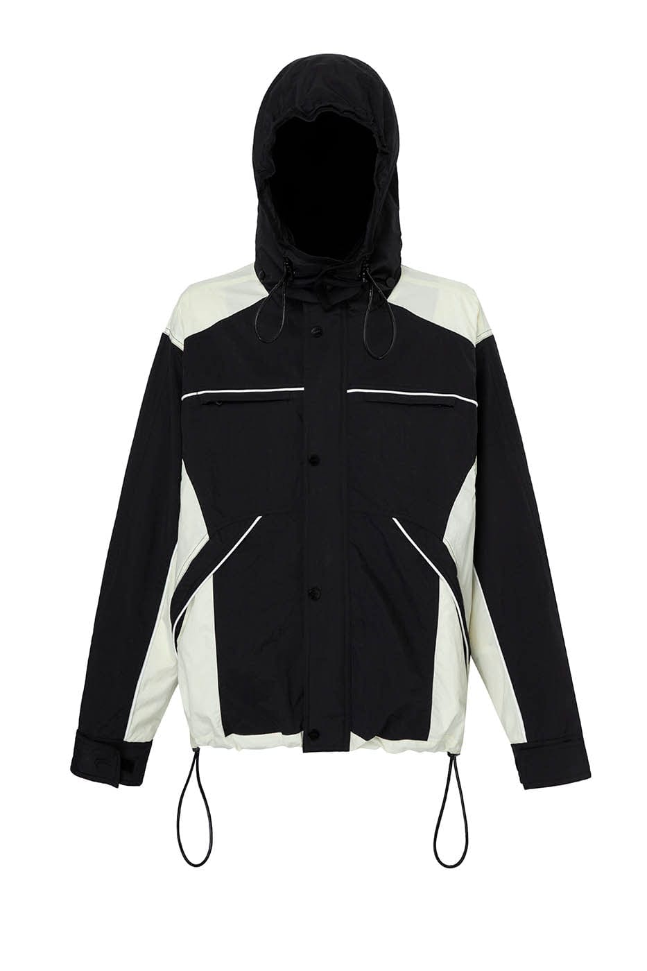 F2CE Deconstructed Detachable-Hood Color-Block Windbreaker, premium urban and streetwear designers apparel on PROJECTISR.com, F2CE