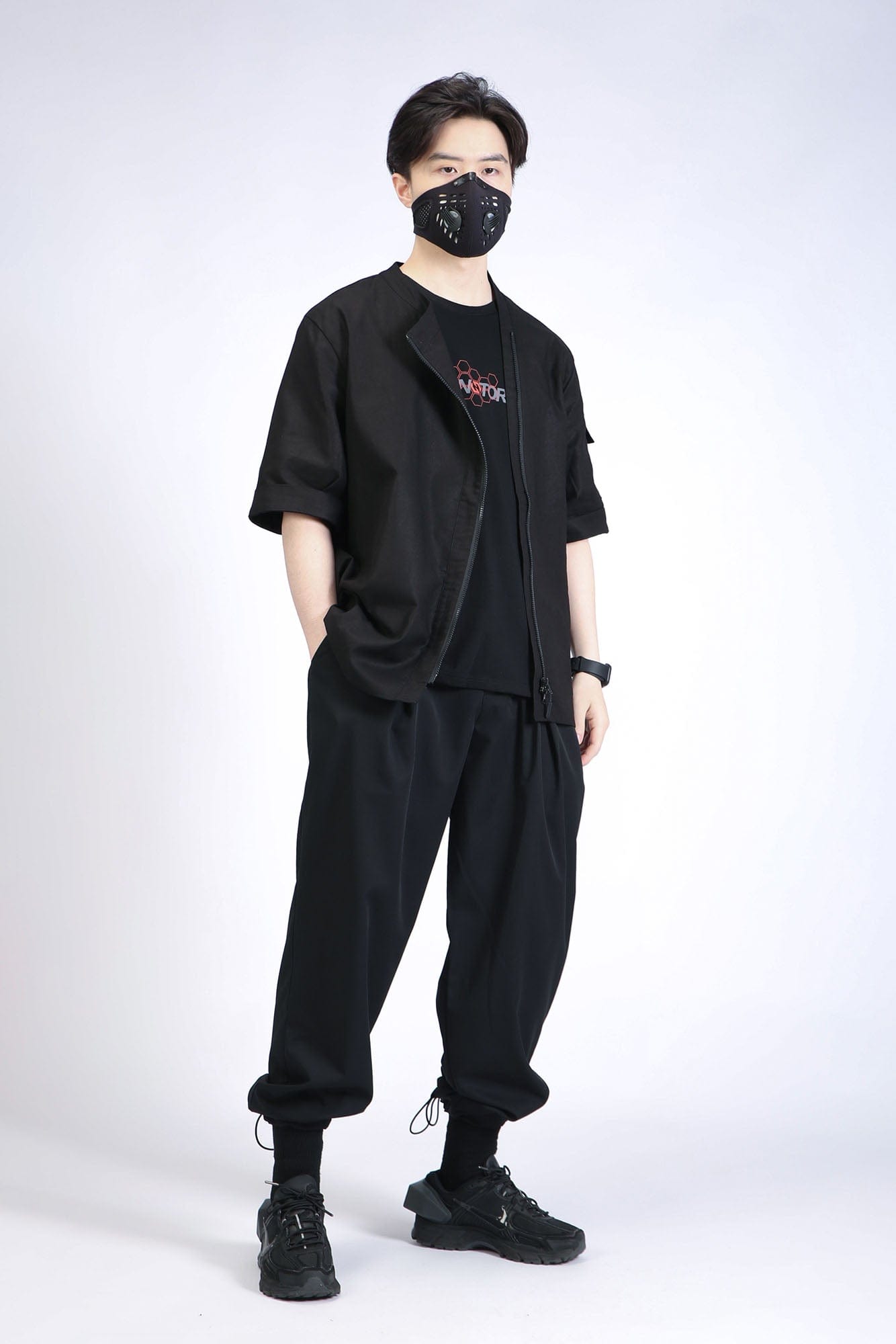 SILENSTORM Asymmetrical Zip Ramie Utility Shirt