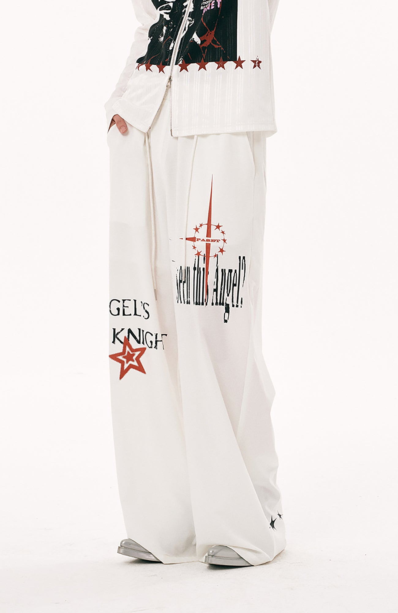 PASET Star Graphic Wide-Leg Pants