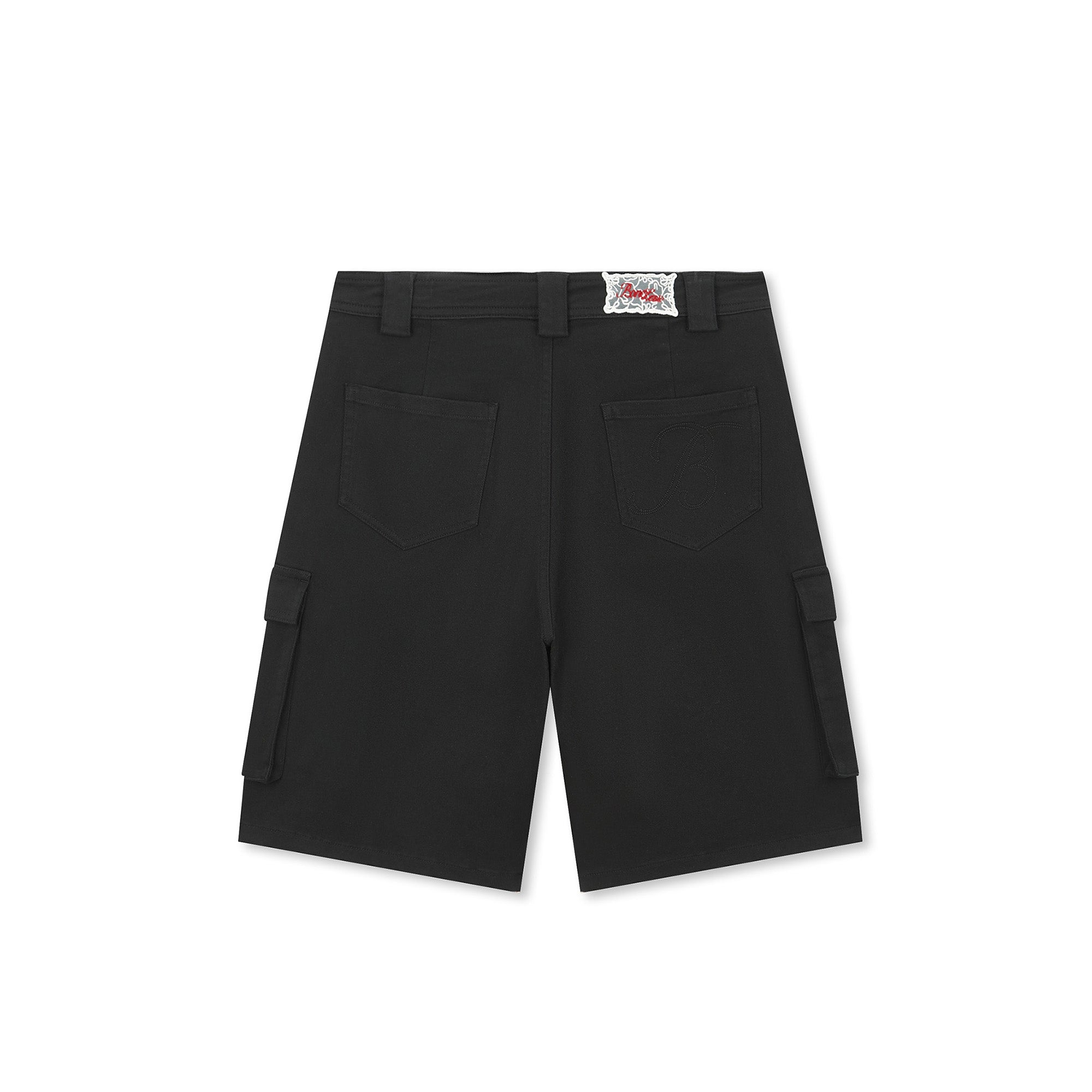 BONELESS Multi-Pocket Embroidered Patchwork Straight-Leg Shorts