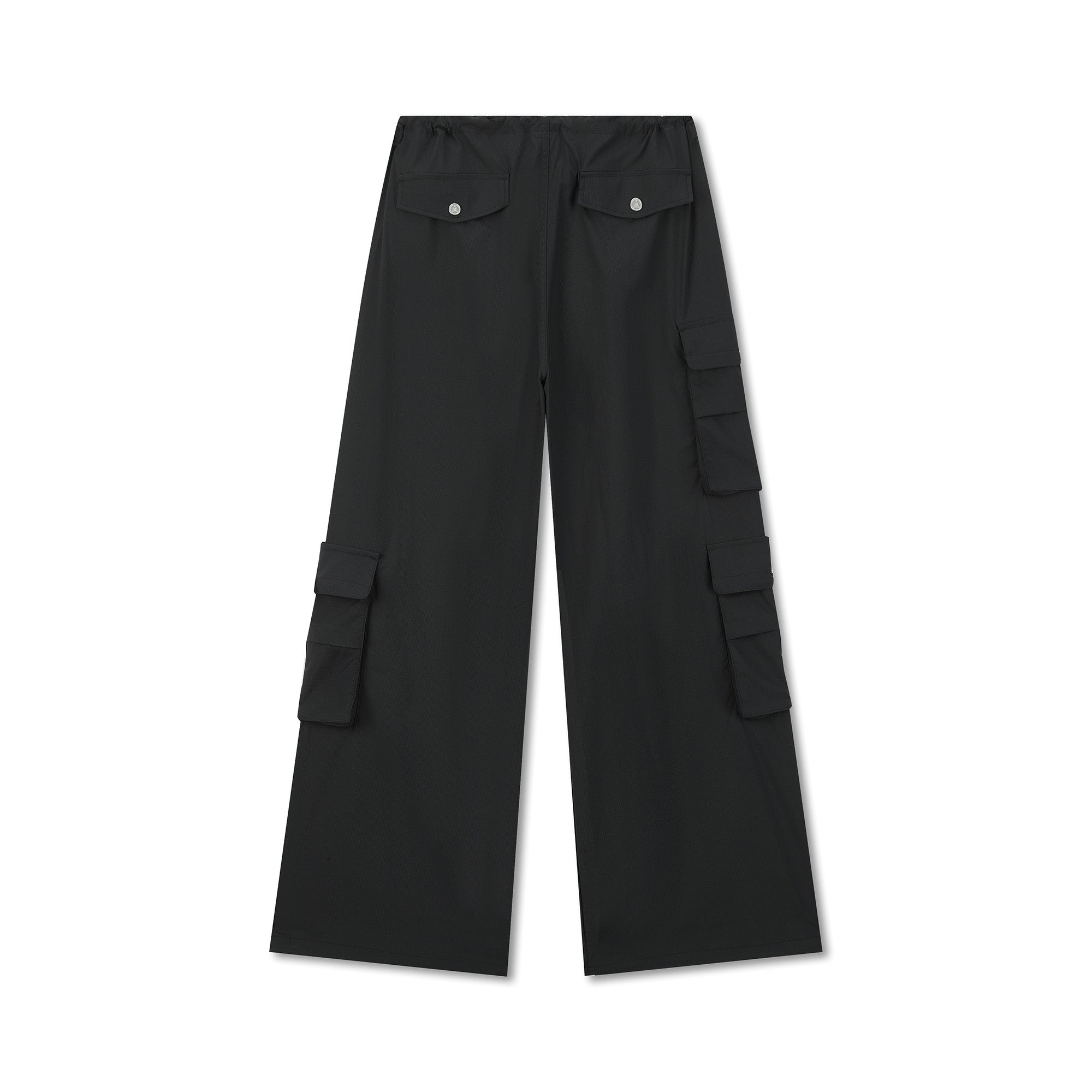 BONELESS Lace-Up Multi-Pocket Drawstring Parachute Pants