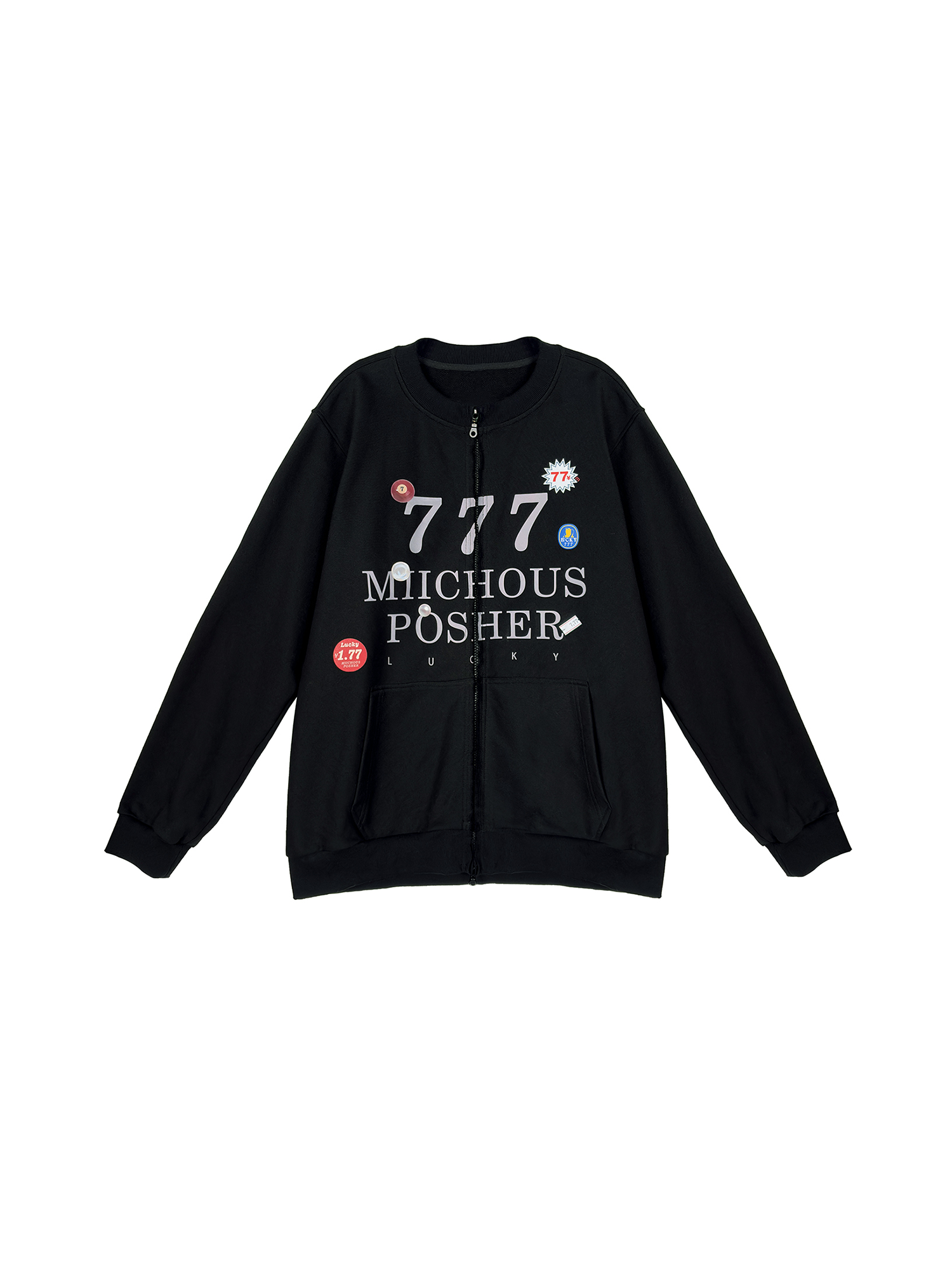 MIICHOUS Lucky 777 Graphic Zip Sweatshirt