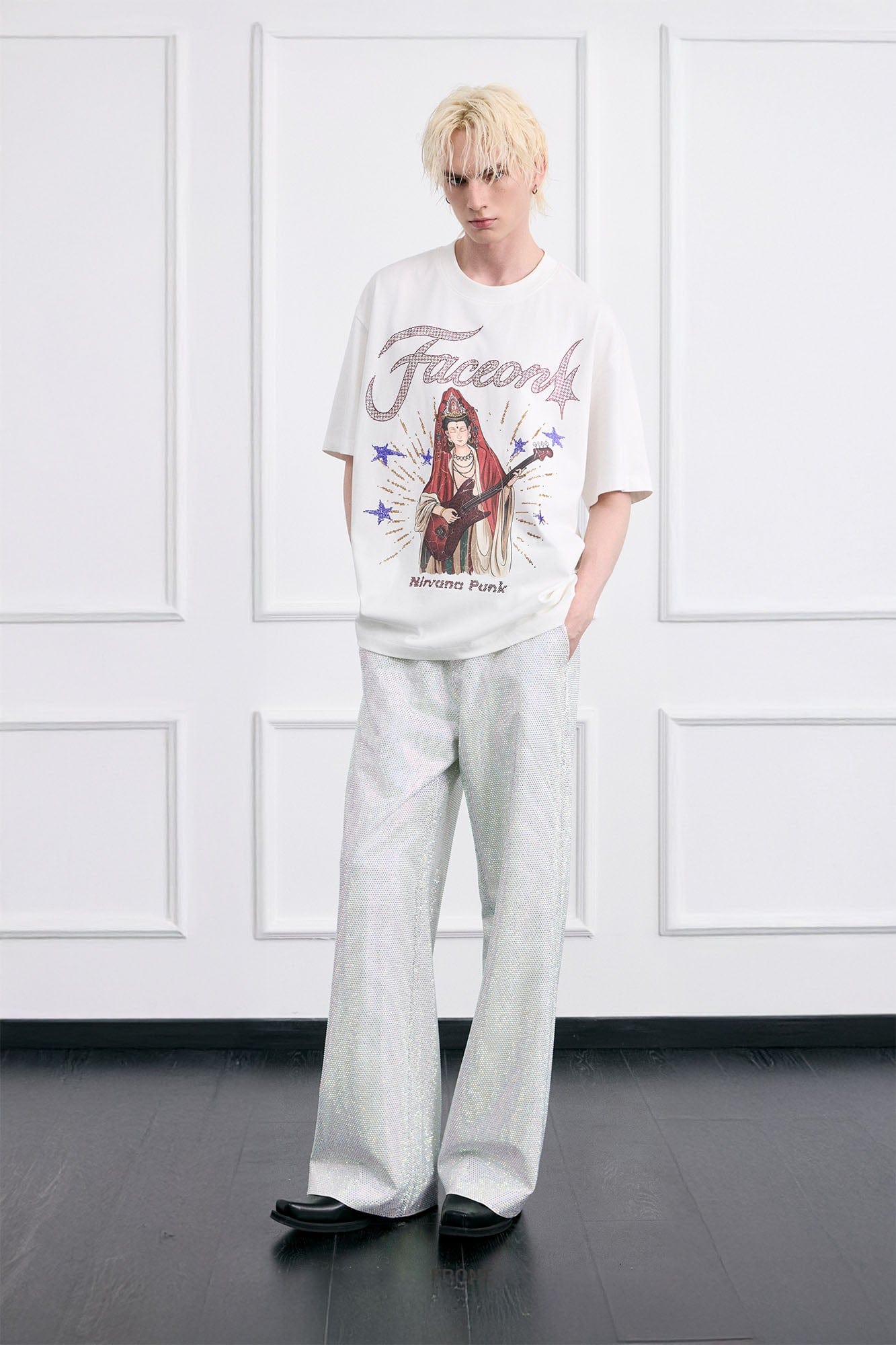 FACEONLAB Rock Bodhisattva Oversized T-Shirt, premium urban and streetwear designers apparel on PROJECTISR.com, FACEONLAB