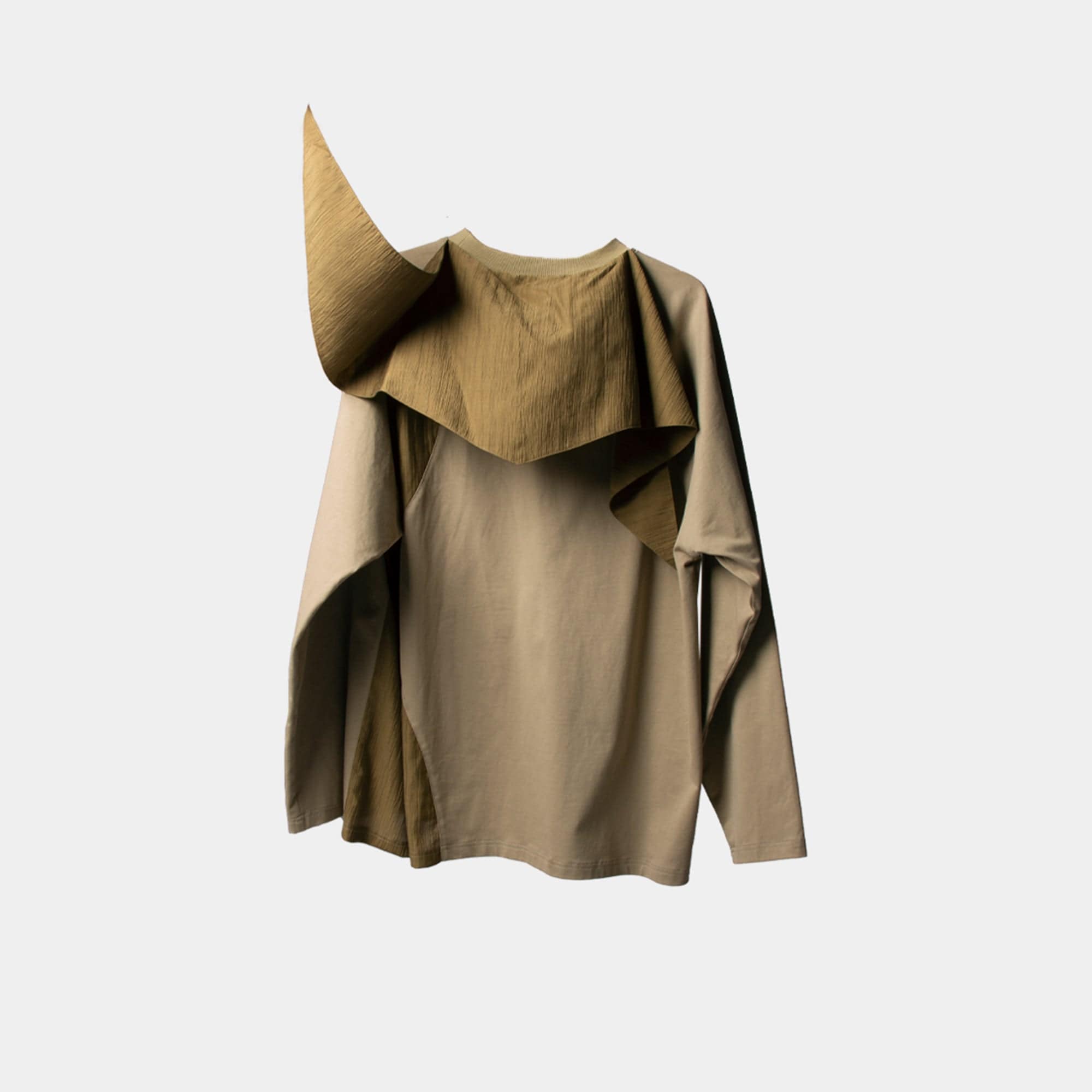 RELABEL Deconstructed Scarf Long-Sleeve Tee, premium urban and streetwear designers apparel on PROJECTISR.com, RELABEL