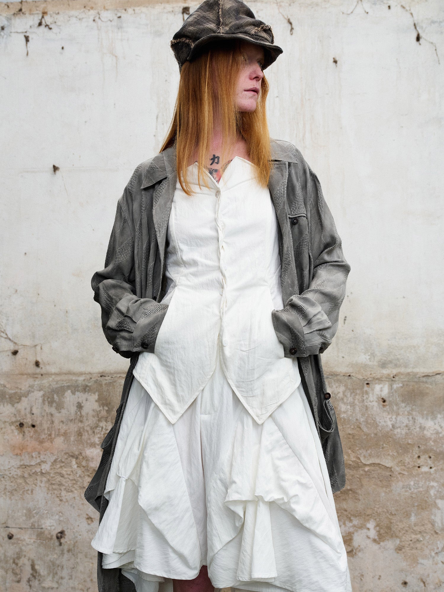 ILNya Nieternite Nifutur Layered Asymmetrical Skort Shorts White, premium urban and streetwear designers apparel on PROJECTISR.com, ILNya Nieternite Nifutur