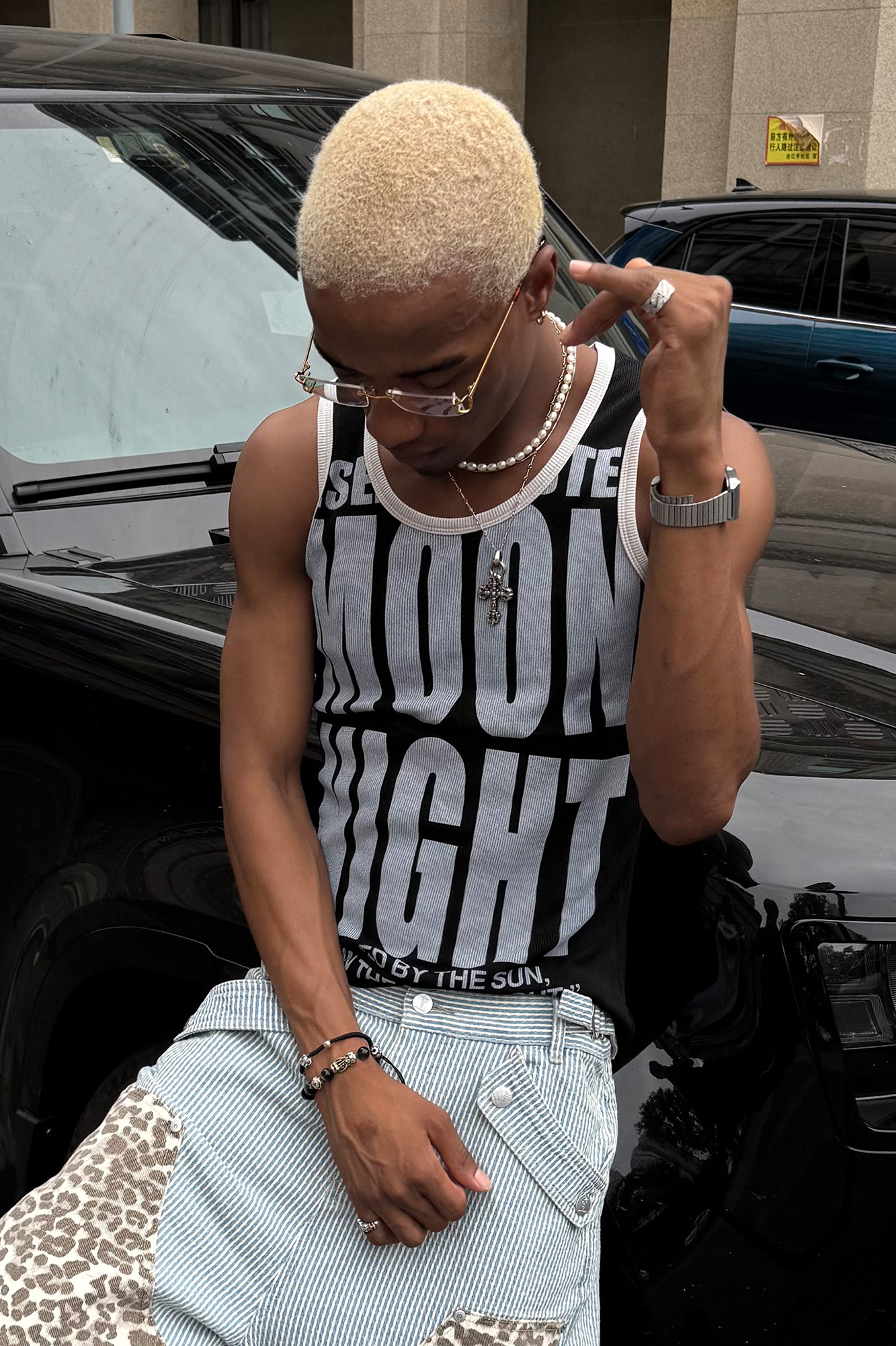STEEPC Slogan Letter Graphic Ribbed Slim Tank Top