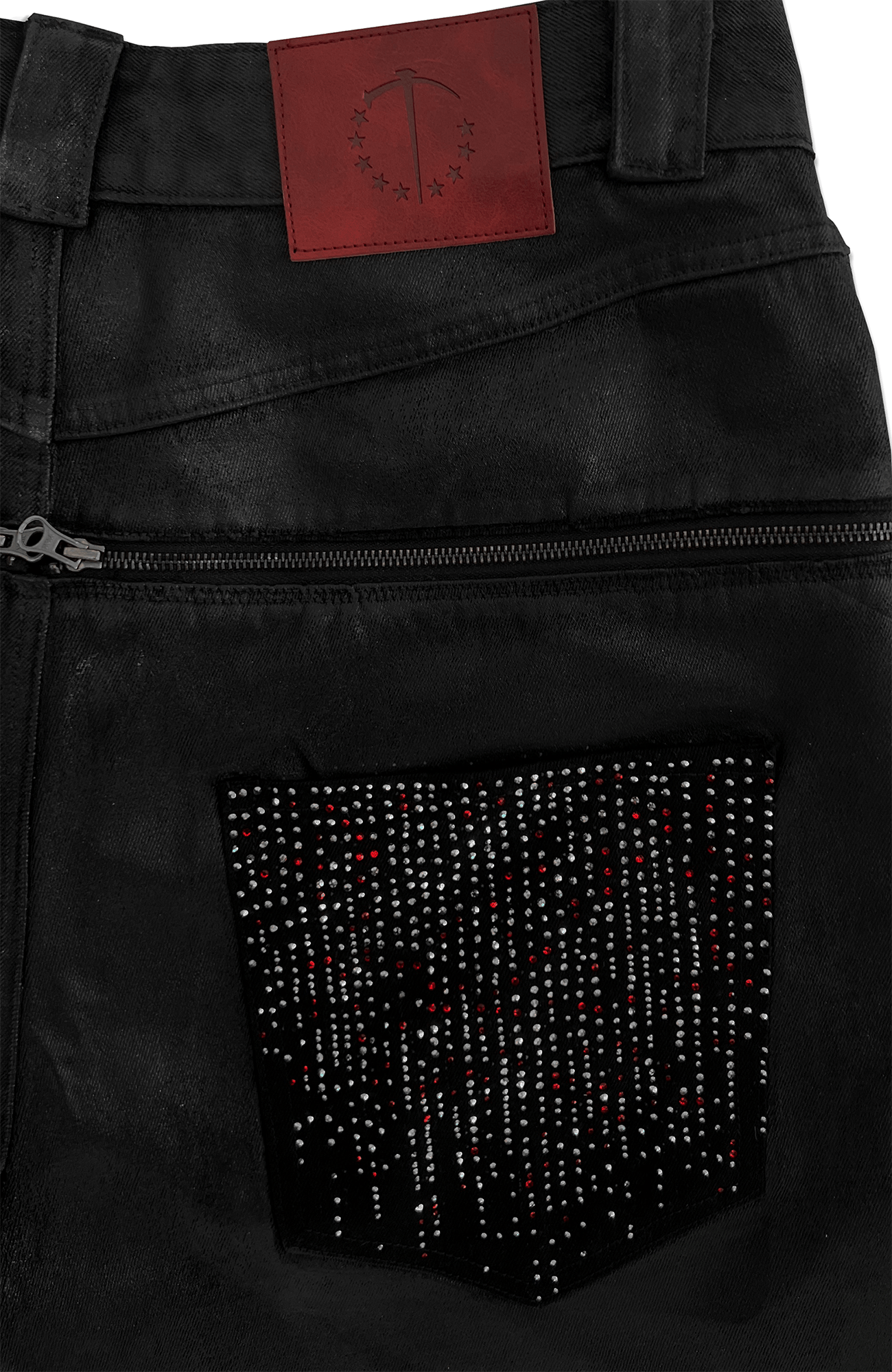 TECNINEGROUP Waxed Double-Knee Diamond Pockets Jeans