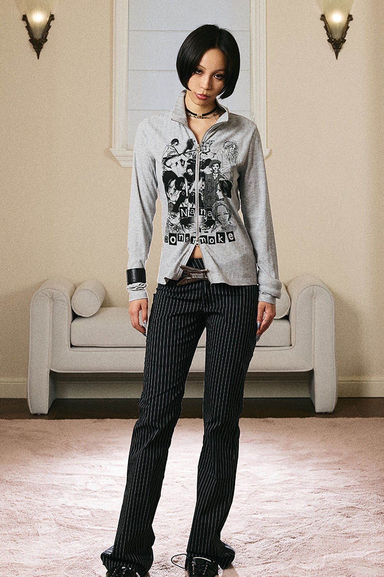 DONSMOKE × NANA Manga Collage Zip-Up Cardigan, premium urban and streetwear designers apparel on PROJECTISR.com, DONSMOKE