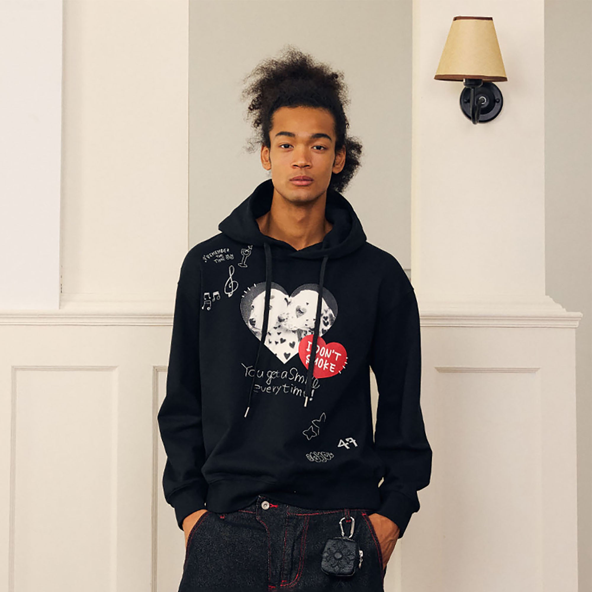 DONSMOKE Puppy Heart Doodle Hoodie, premium urban and streetwear designers apparel on PROJECTISR.com, DONSMOKE
