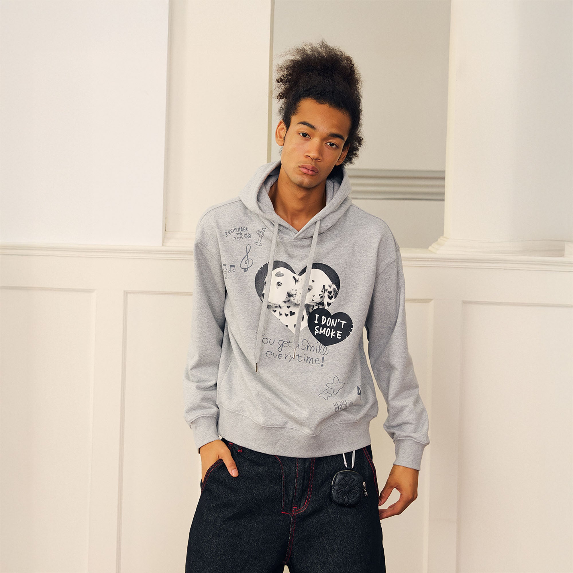 DONSMOKE Puppy Heart Doodle Hoodie, premium urban and streetwear designers apparel on PROJECTISR.com, DONSMOKE