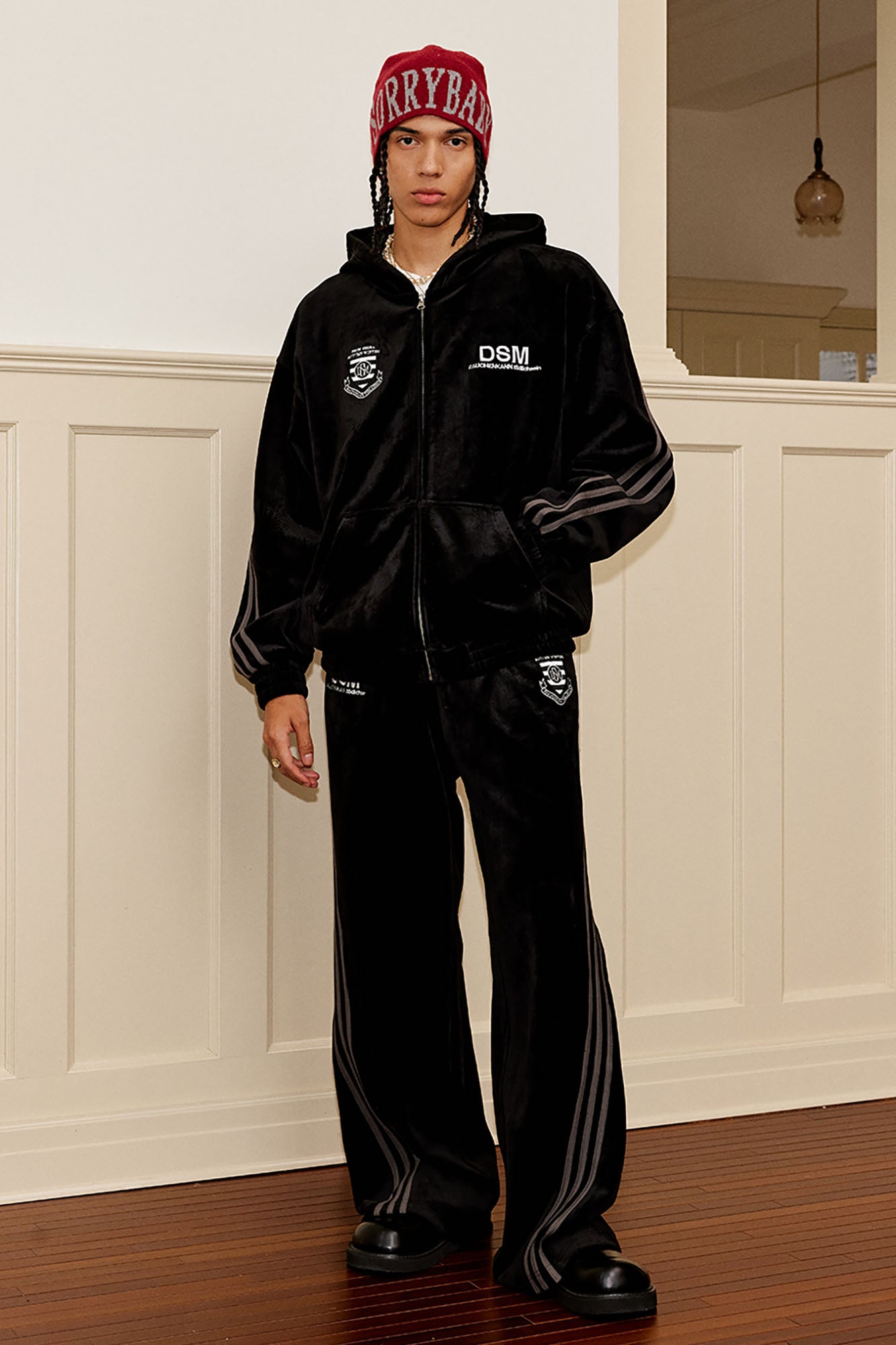 DONSMOKE Spliced Cable-Knit Zip-Up Hoodie, premium urban and streetwear designers apparel on PROJECTISR.com, DONSMOKE