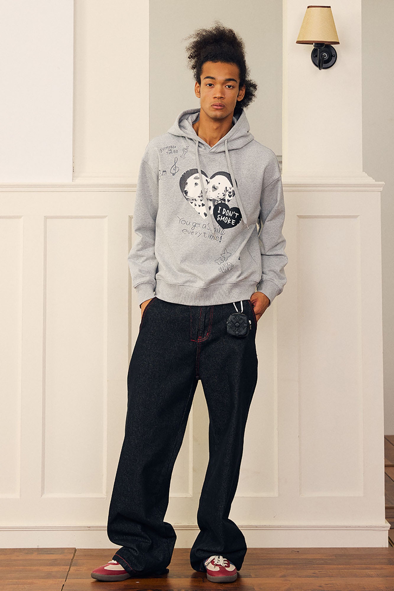 DONSMOKE Puppy Heart Doodle Hoodie, premium urban and streetwear designers apparel on PROJECTISR.com, DONSMOKE