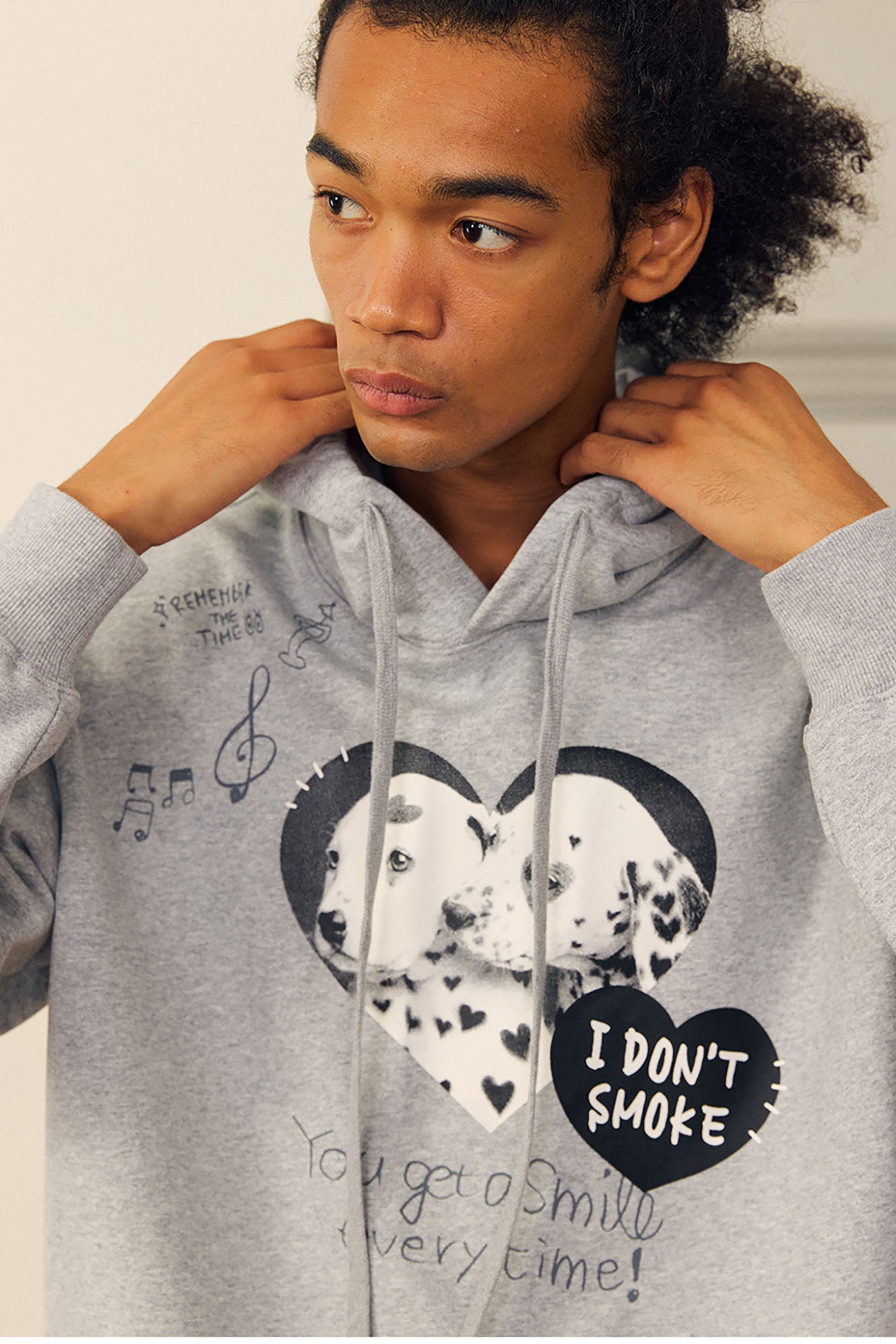 DONSMOKE Puppy Heart Doodle Hoodie, premium urban and streetwear designers apparel on PROJECTISR.com, DONSMOKE