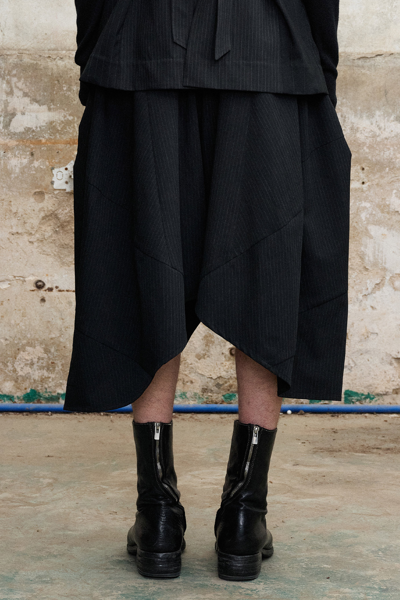 ILNya Nieternite Nifutur Pinstripe Balloon Skort Pants, premium urban and streetwear designers apparel on PROJECTISR.com, ILNya Nieternite Nifutur