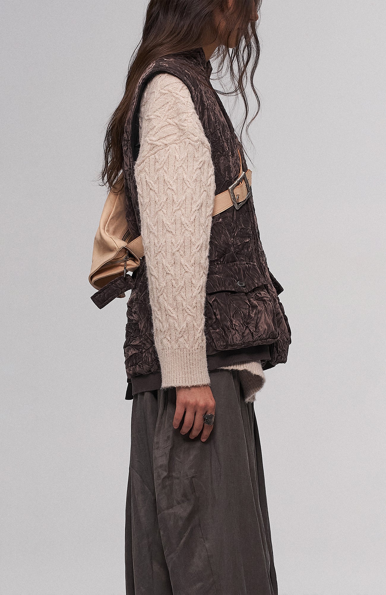 ILNya Nieternite Nifutur Asymmetric Tencel-Linen Blend Layered Skort