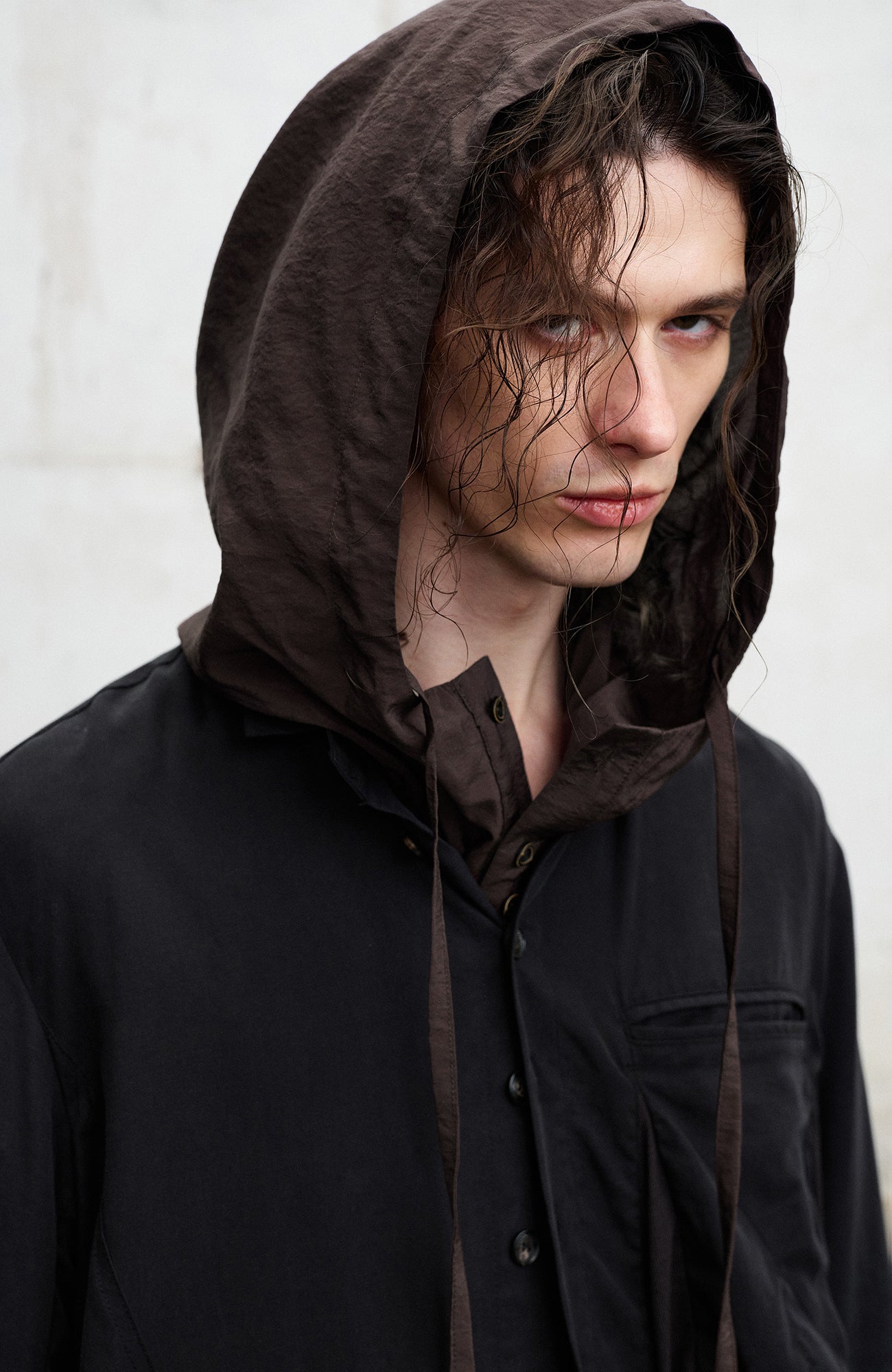ILNya Nieternite Nifutur Mohair-Blend Hooded Longline Shirt, premium urban and streetwear designers apparel on PROJECTISR.com, ILNya Nieternite Nifutur