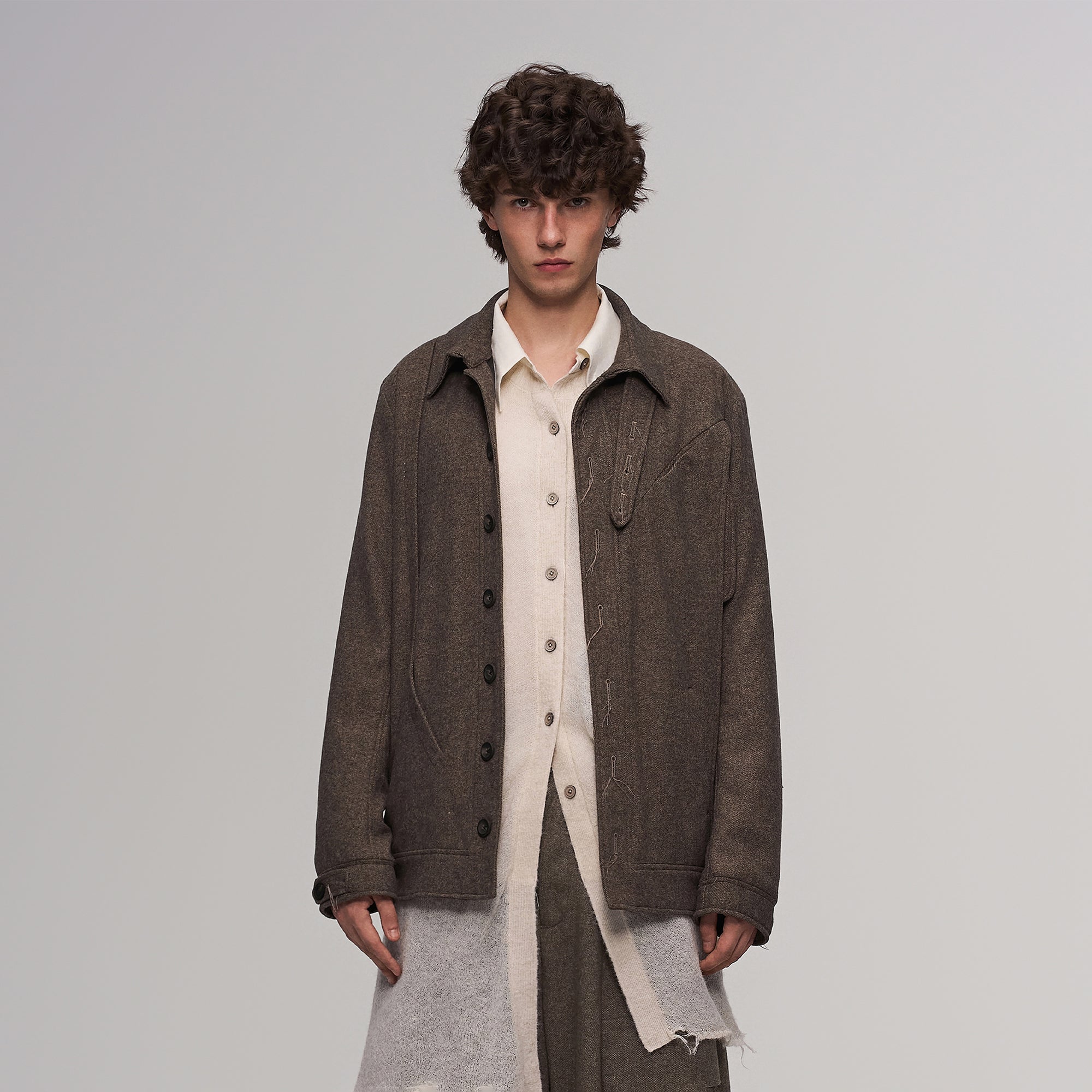 ILNya Nieternite Nifutur Deconstructed Arc Panel Wool Blend Jacket