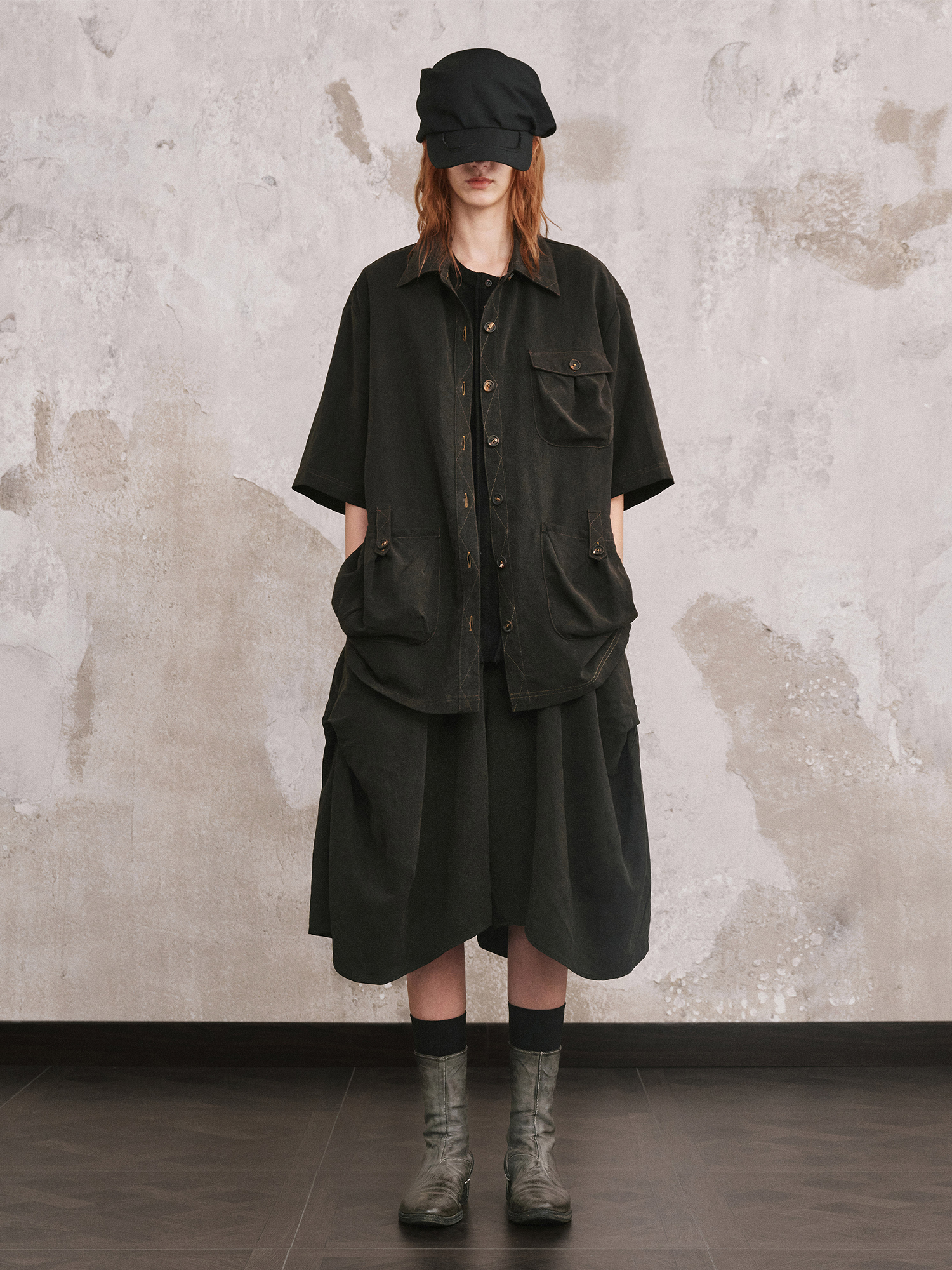 ILNya Nieternite Nifutur Lyocell-Blend Asymmetrical Wide-Leg Shorts
