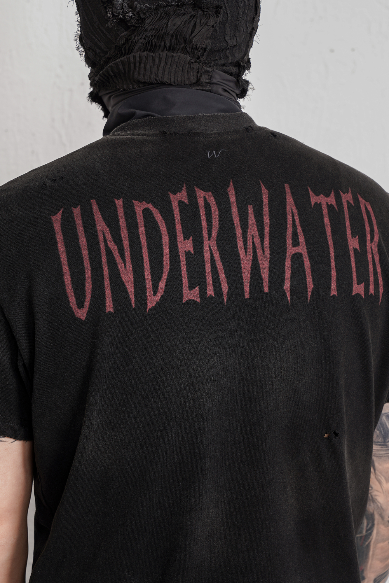 UNDERWATER Washed Distressed Graphic T-Shirt, premium urban and streetwear designers apparel on PROJECTISR.com, UNDERWATER